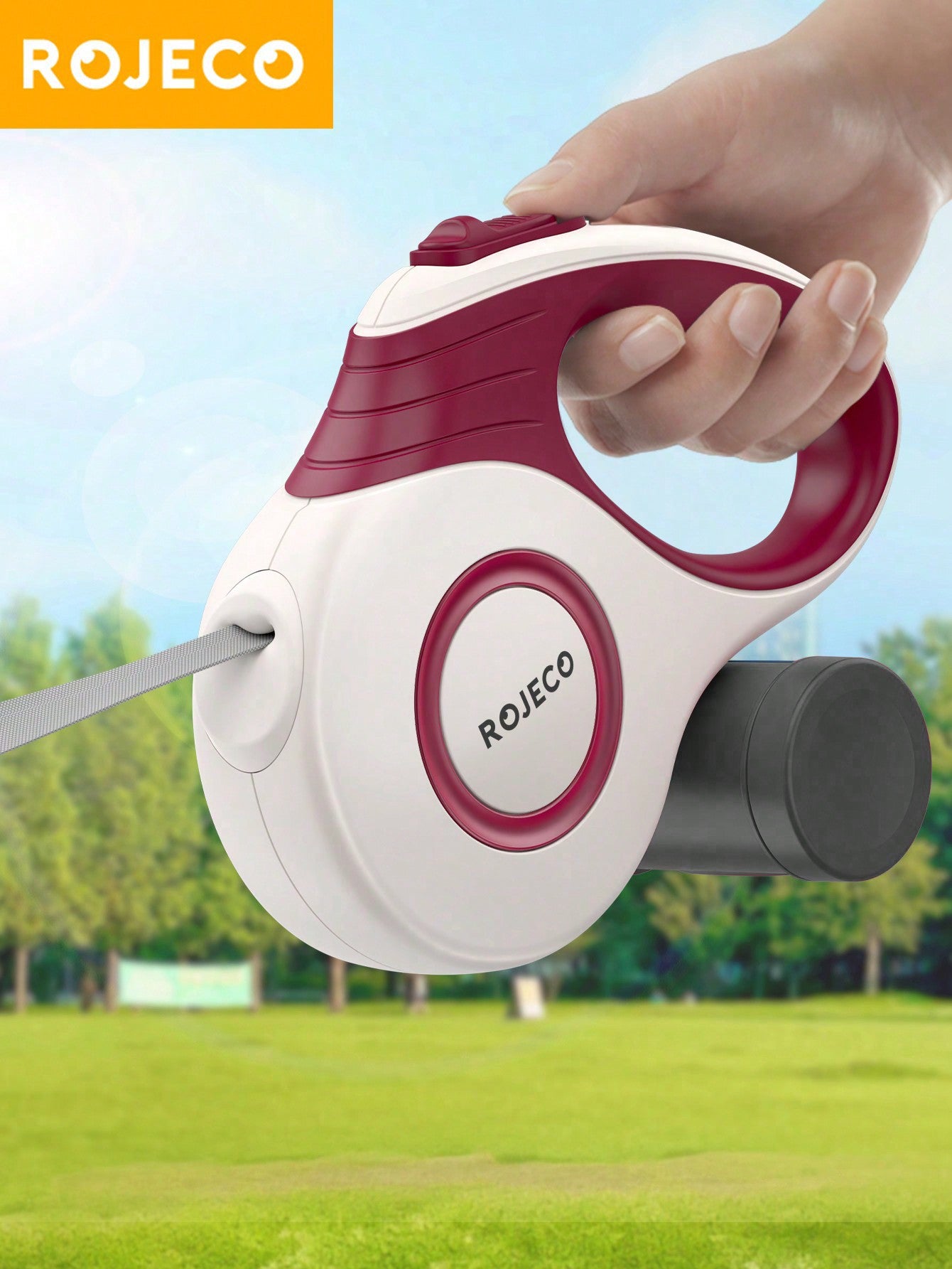 ROJECO ROJECO Automatic Retractable Dog Leash Extendable Rope Dog Lead For Walking Small Large Dogs Roulette Leash Dog Accessorie, 5MRed
