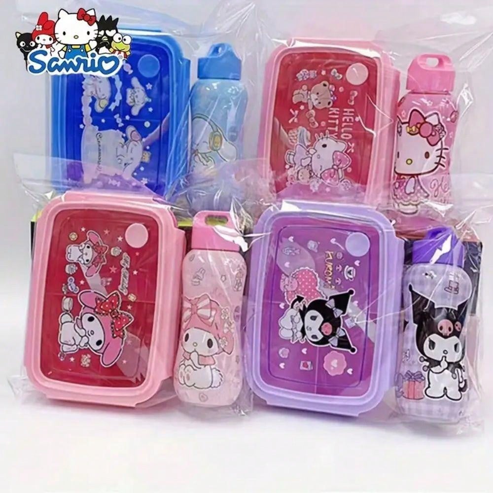 1pc Officially Licensed Sanrios Hello Kittys Kuromis Cinnamons Melodys Bento Box Set With Matching Water Bottle - Cute, Leakproof Lunch Container For School, Work, And Travel School Supplies,Back To School