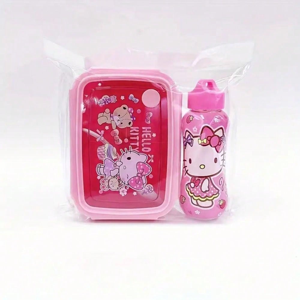 1pc Officially Licensed Sanrios Hello Kittys Kuromis Cinnamons Melodys Bento Box Set With Matching Water Bottle - Cute, Leakproof Lunch Container For School, Work, And Travel School Supplies,Back To School