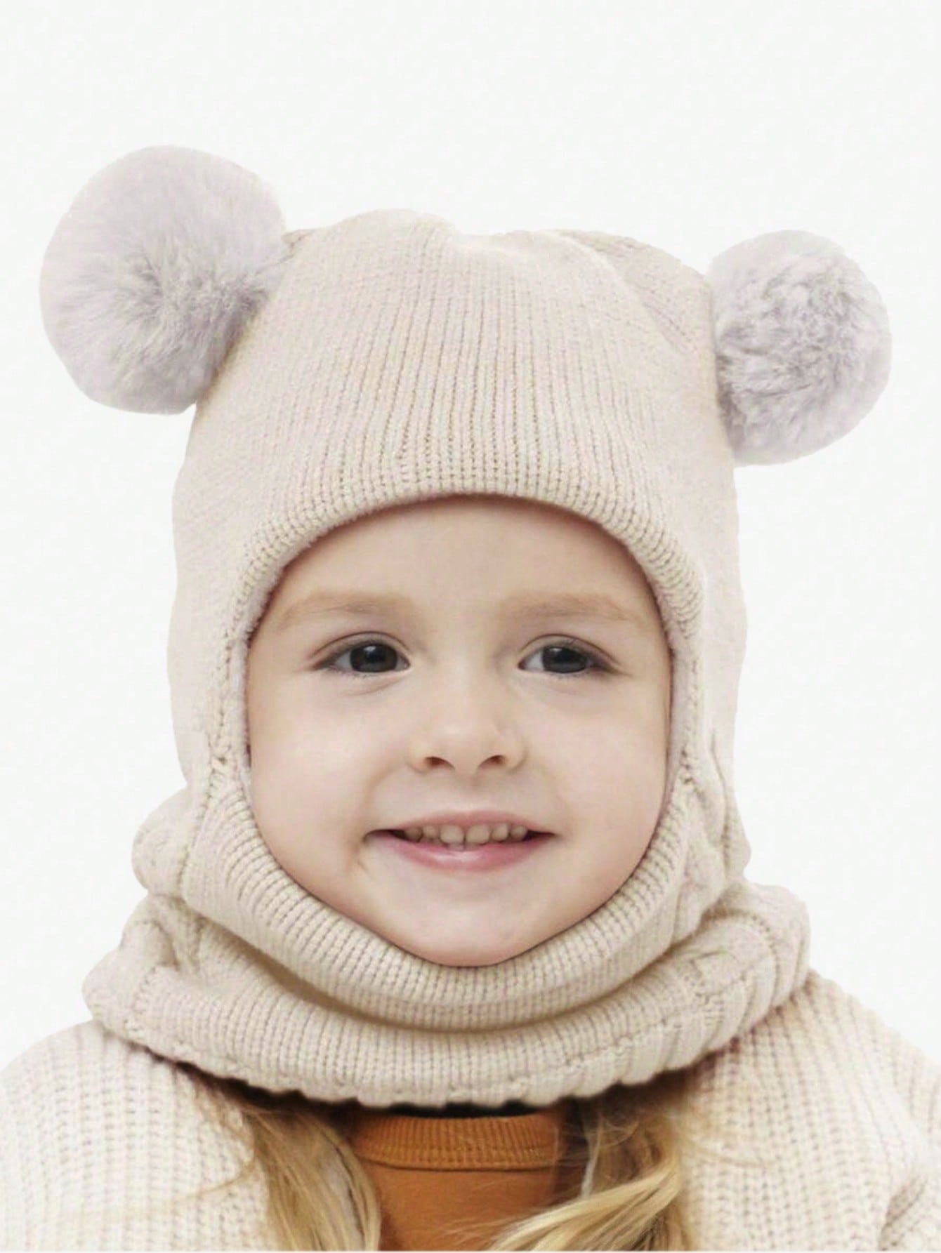 1Pc Baby Winter Warm Hat Scarf Set , Unisex Infant Toddler Kid Hat Scarf