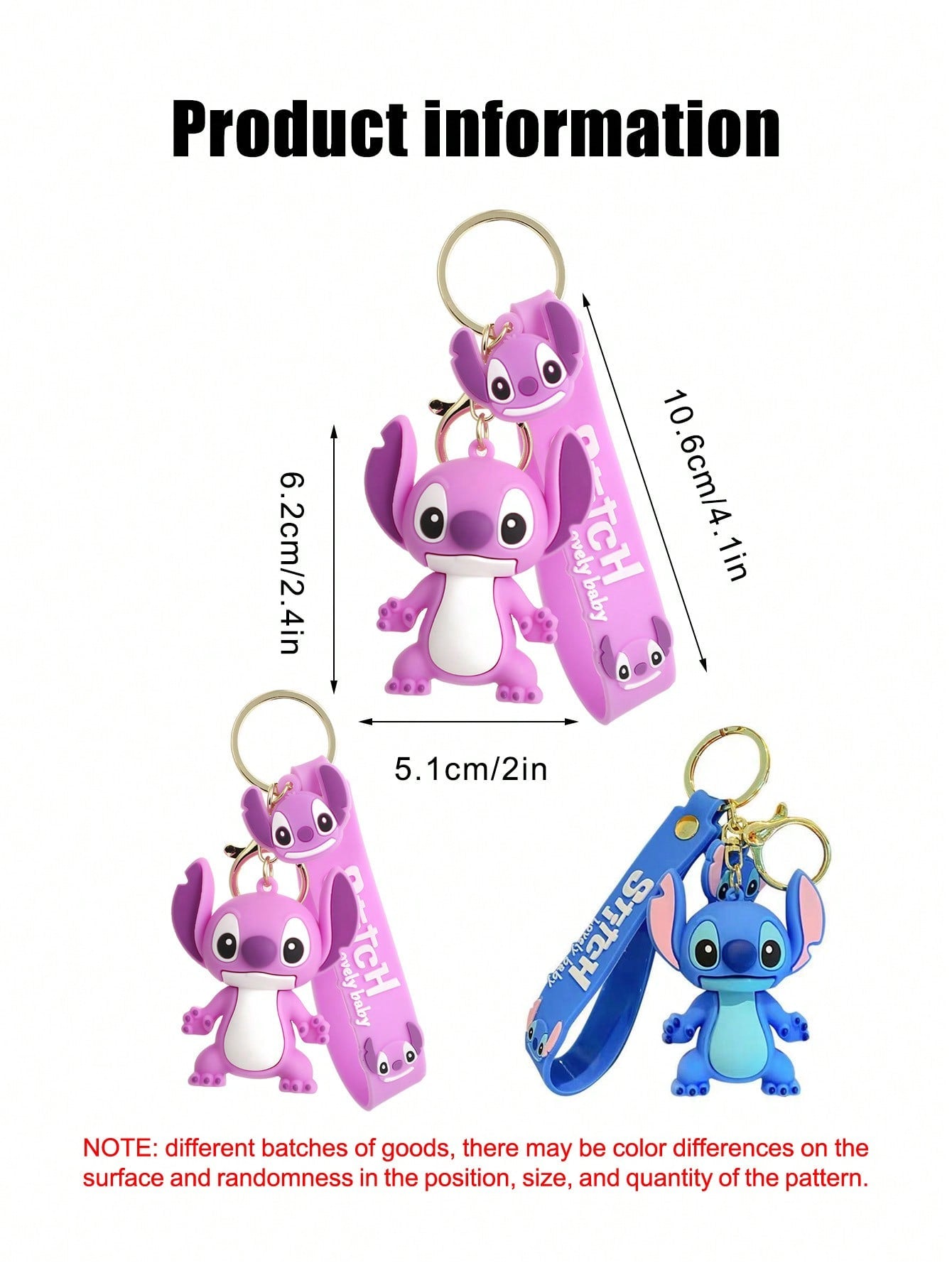 Halloween Decoration 1Pc New Cartoon Disney Lilo & Stitch Stitch Keychain Bag Pendant Car Decoration Key Accessories Toy Party Gift(Some Parts May Be Random)