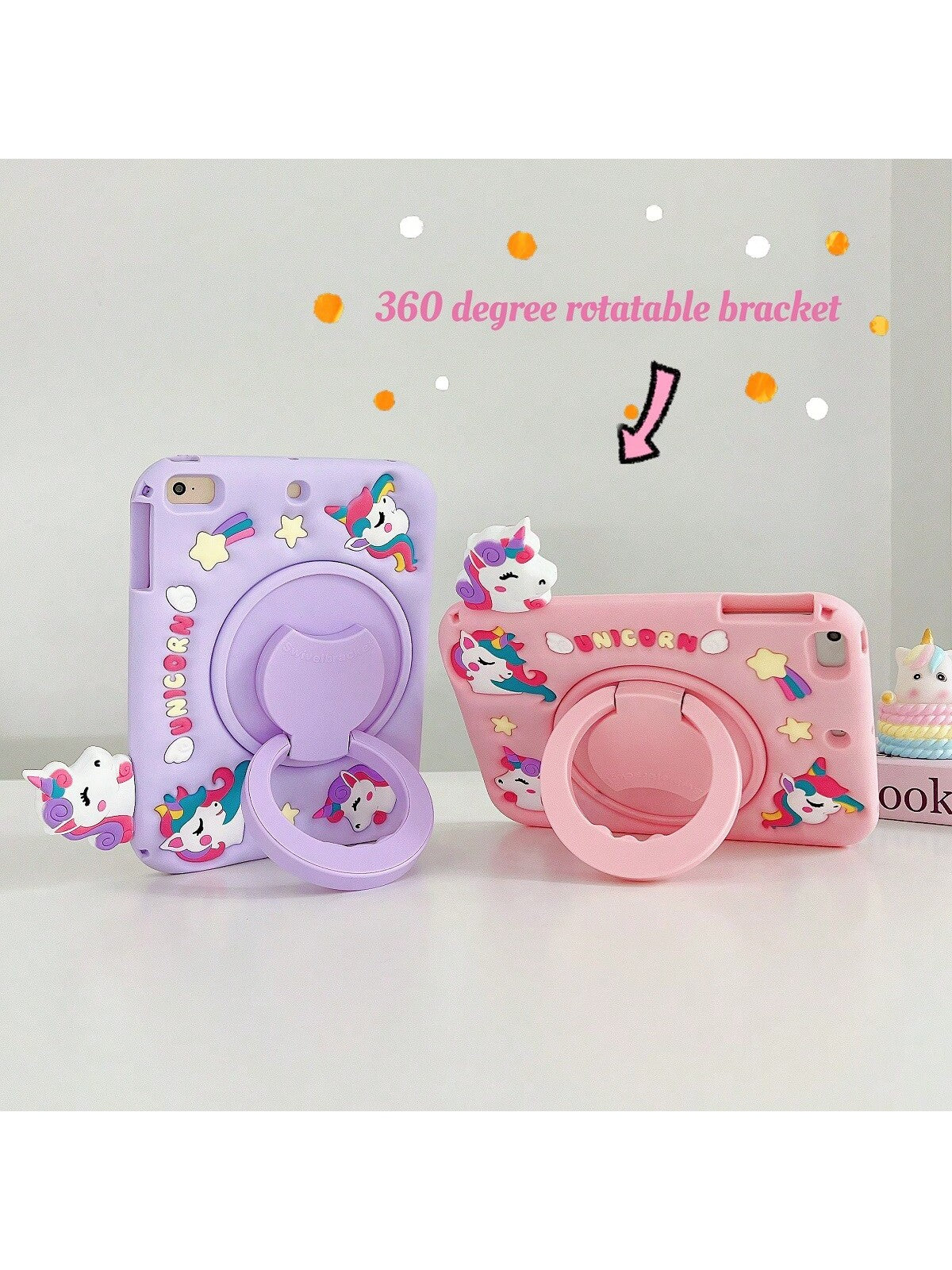 1pc 360° Rotatable Unicorn IPad 10 (2024) Protective Case, Suitable For Apple IPad 10.2", IPad Mini 6, IPad Air 4/5, IPad Pro 11" With Pencil Slot, 9.7"