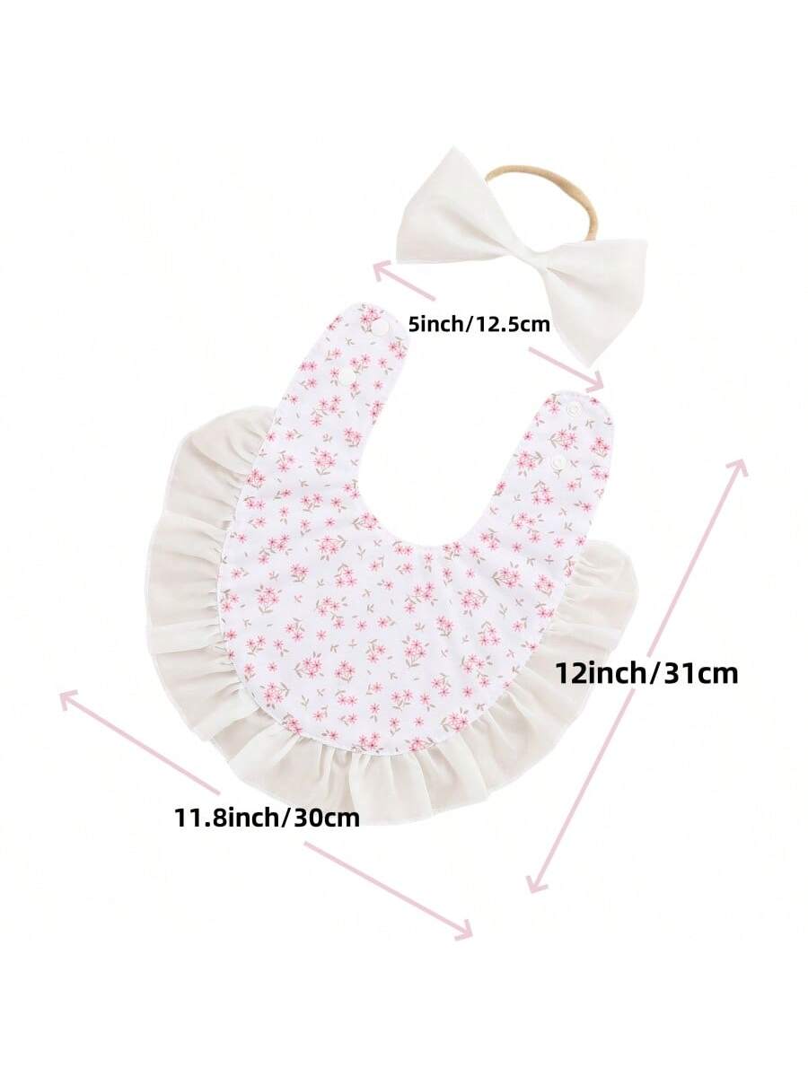 4pcs Baby Bibs & Headbands Set