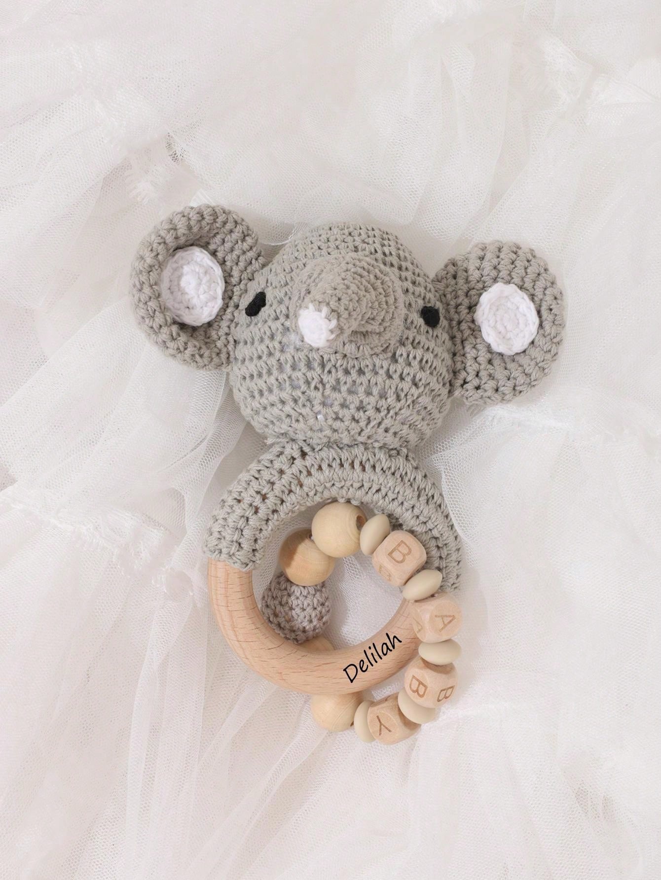 Personalized Crochet Toy Rattle For baby or Twins