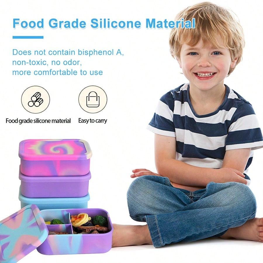 1PC Silicone Lunch Box Microwave Heating Crisper For Students And Office Workers Portable Sealed Lunch Box