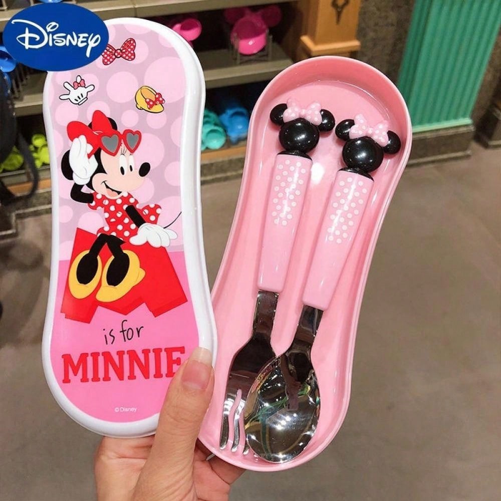 Stainless Steel Fork And Spoon Set, 2Pcs - Cute Cartoon Portable Reusable Tableware For Home & Outdoor Camping, Polished Finish, Ideal Christmas Birthday Gift Party Cutlery Spoon Fork Box,Kitchen,Christmas