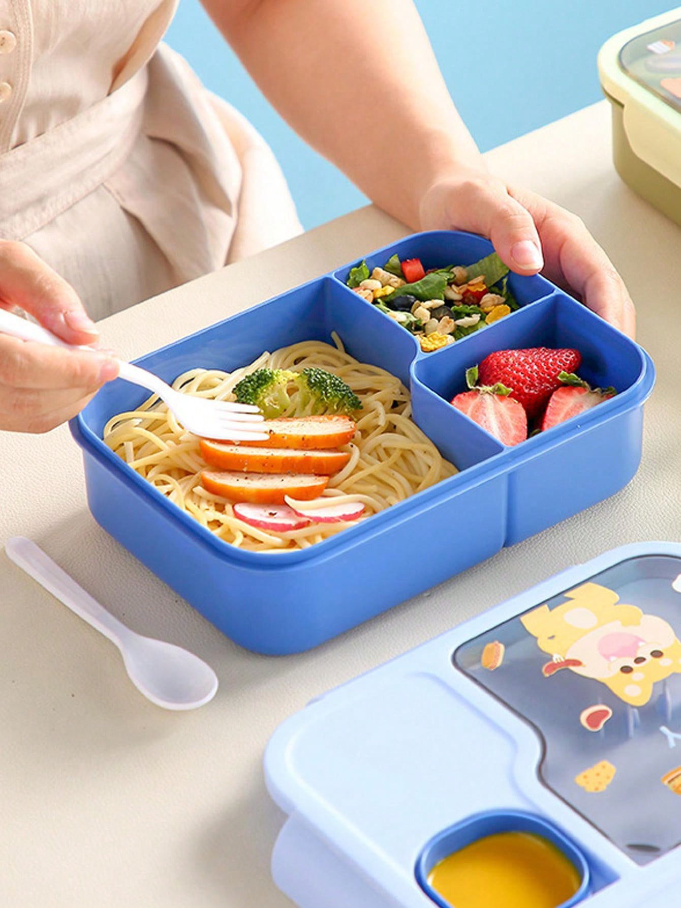 Leakproof Double Bento Lunch Box For Kids - Portable, Microwave Safe, Cartoon Anime Design