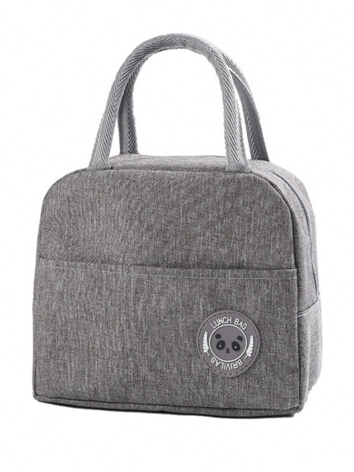 1pc Oxford Cloth Insulated Lunch Box Bag, Thermal Bento Bag With Aluminum Foil, Portable Food Container Carrier For Students And Office Workers