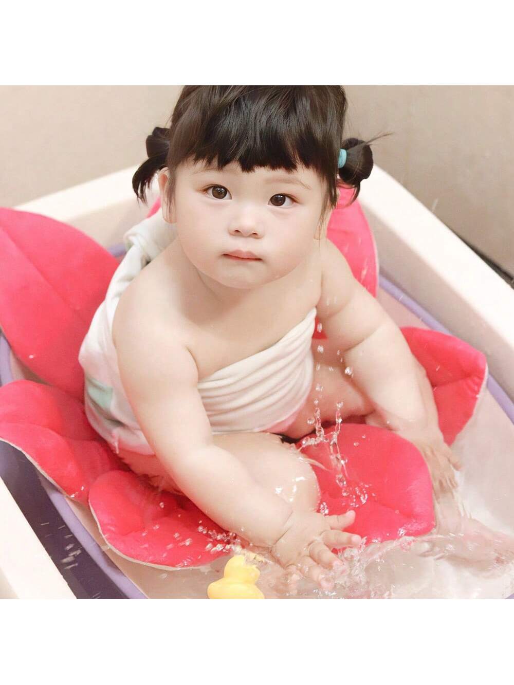 1pc Baby Bath Mat Can Lie Down Fold Newborn Creative Flower Bath Mat Baby Bath Lotus Safety Cushion Baby Bath Mat