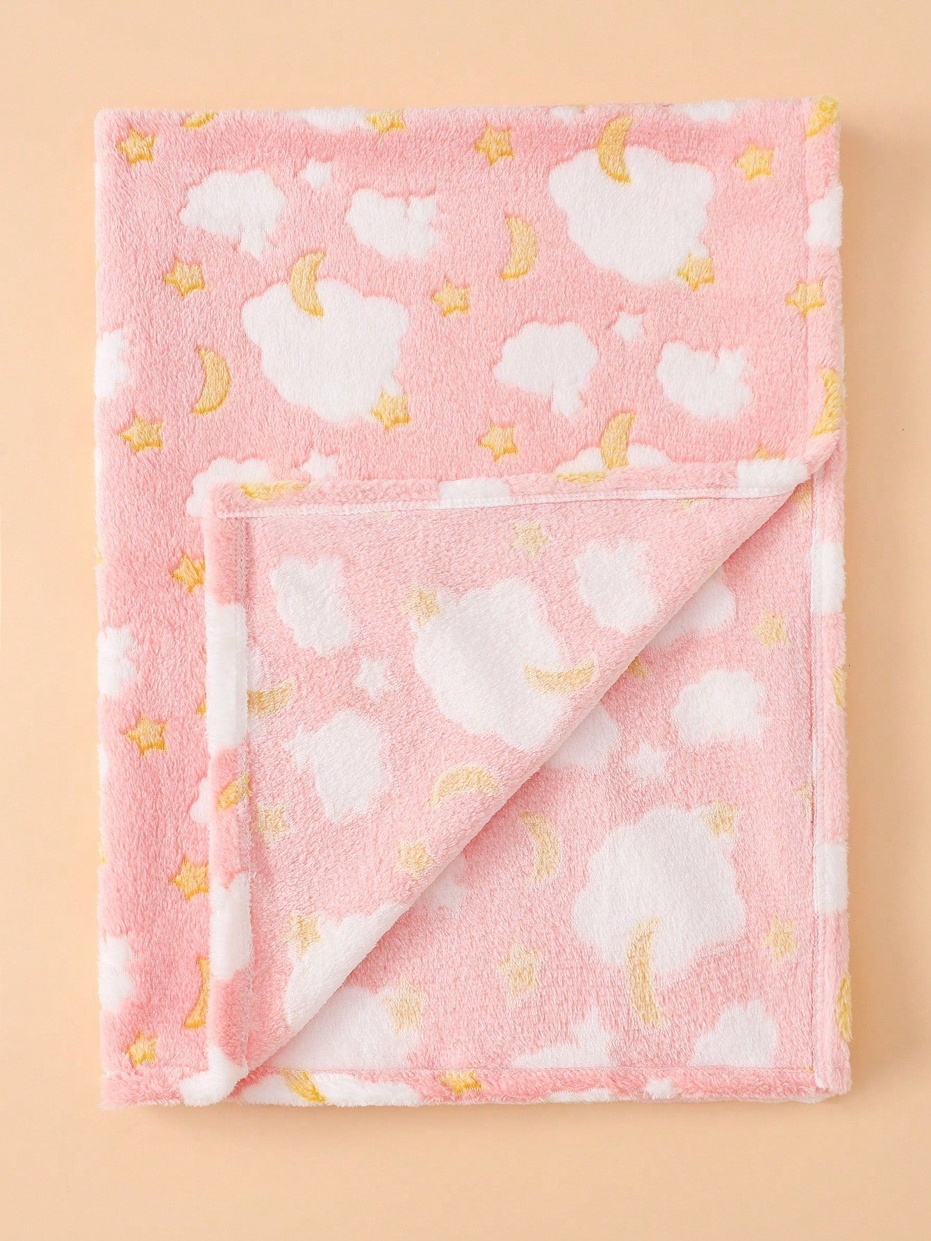 1pc Unisex Newborn Plush Swaddling Blanket, Super Soft, Warm, Breathable, Suitable For Baby Strollers