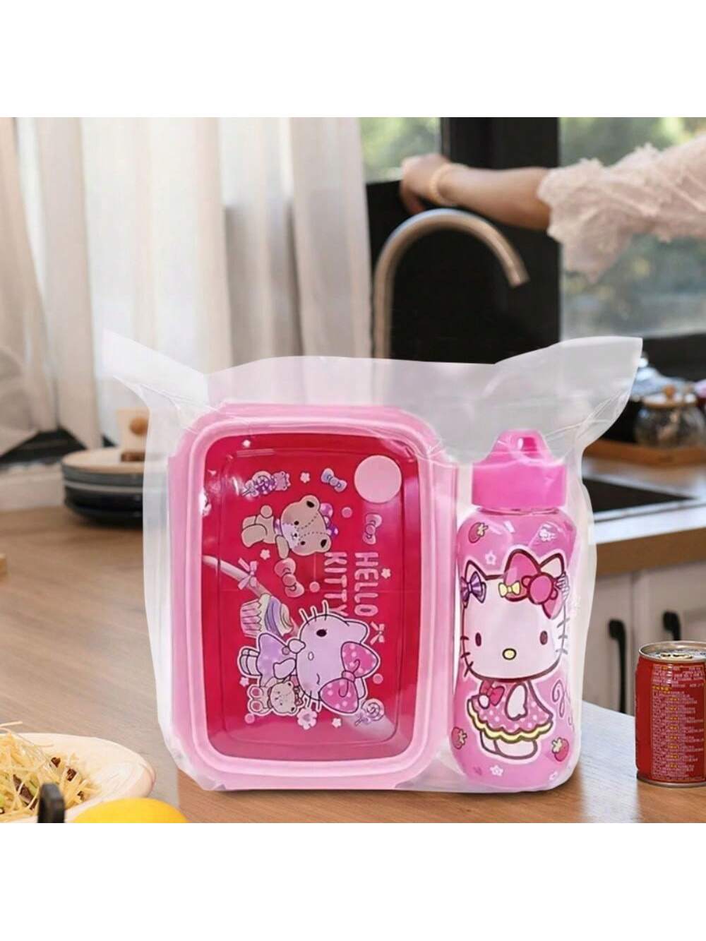 1pc Officially Licensed Sanrios Hello Kittys Kuromis Cinnamons Melodys Bento Box Set With Matching Water Bottle - Cute, Leakproof Lunch Container For School, Work, And Travel School Supplies,Back To School
