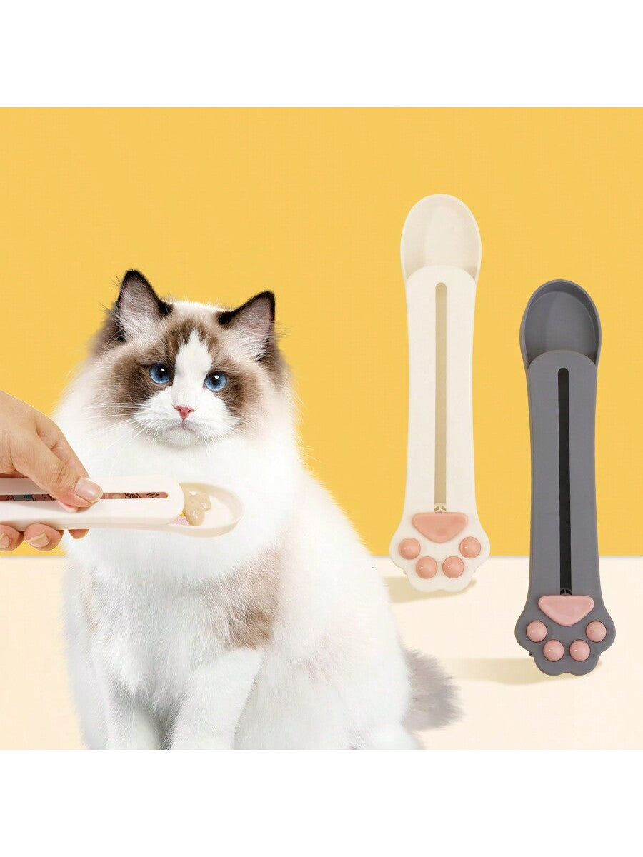 1pc Cat Feeding Device, Claw Shaped Cat Snack Scoop, Cat Food
