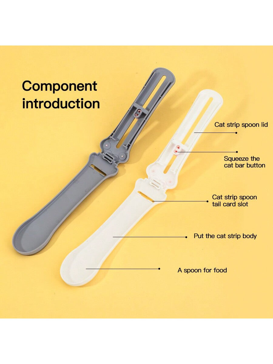 1pc Cat Paw Shape Pet Feeder, Cat Treat Spoon & Treat Squeezer