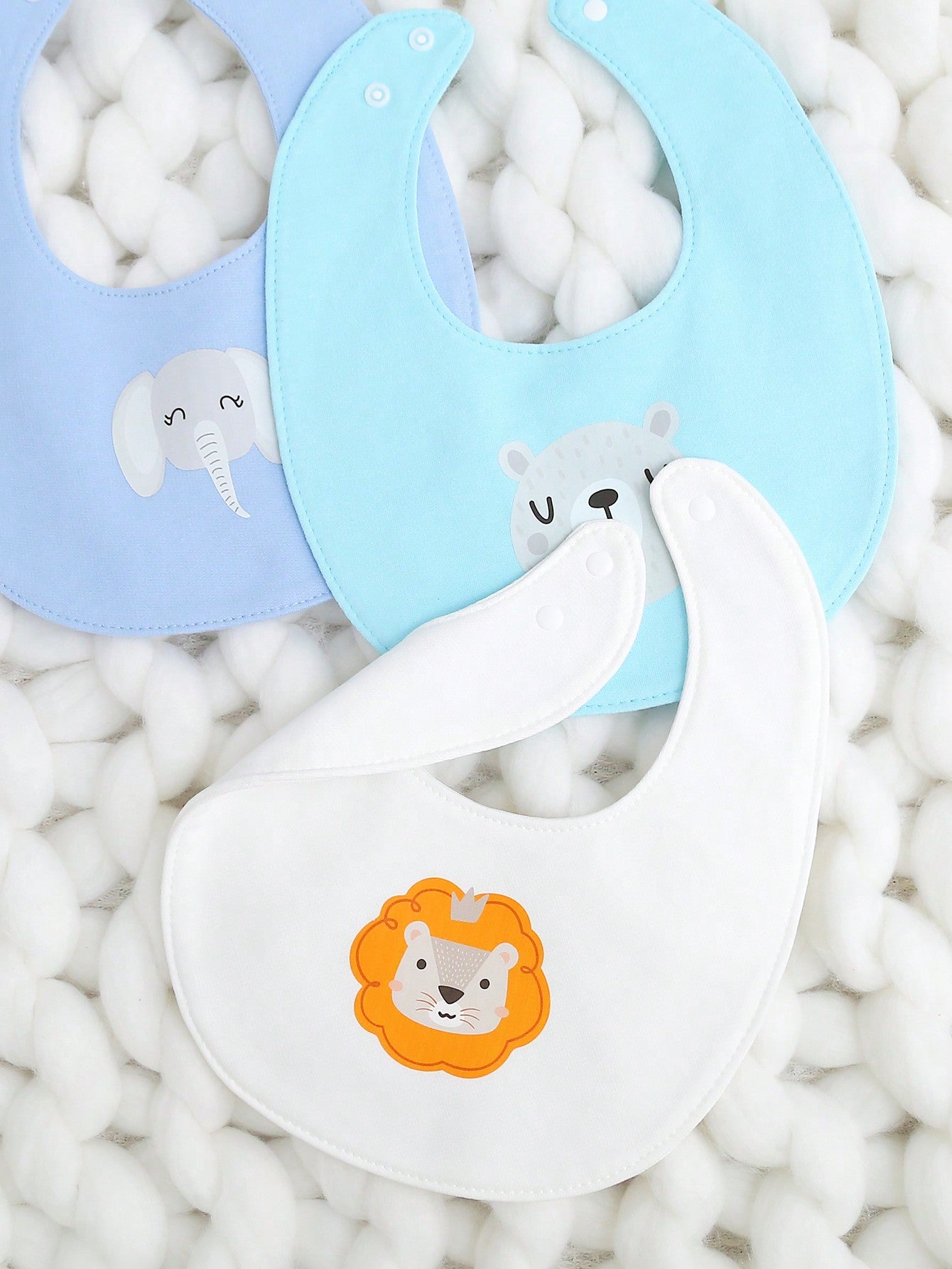 momscare 3pcs/Set Random Baby Boy Cute Animal Print Bibs
