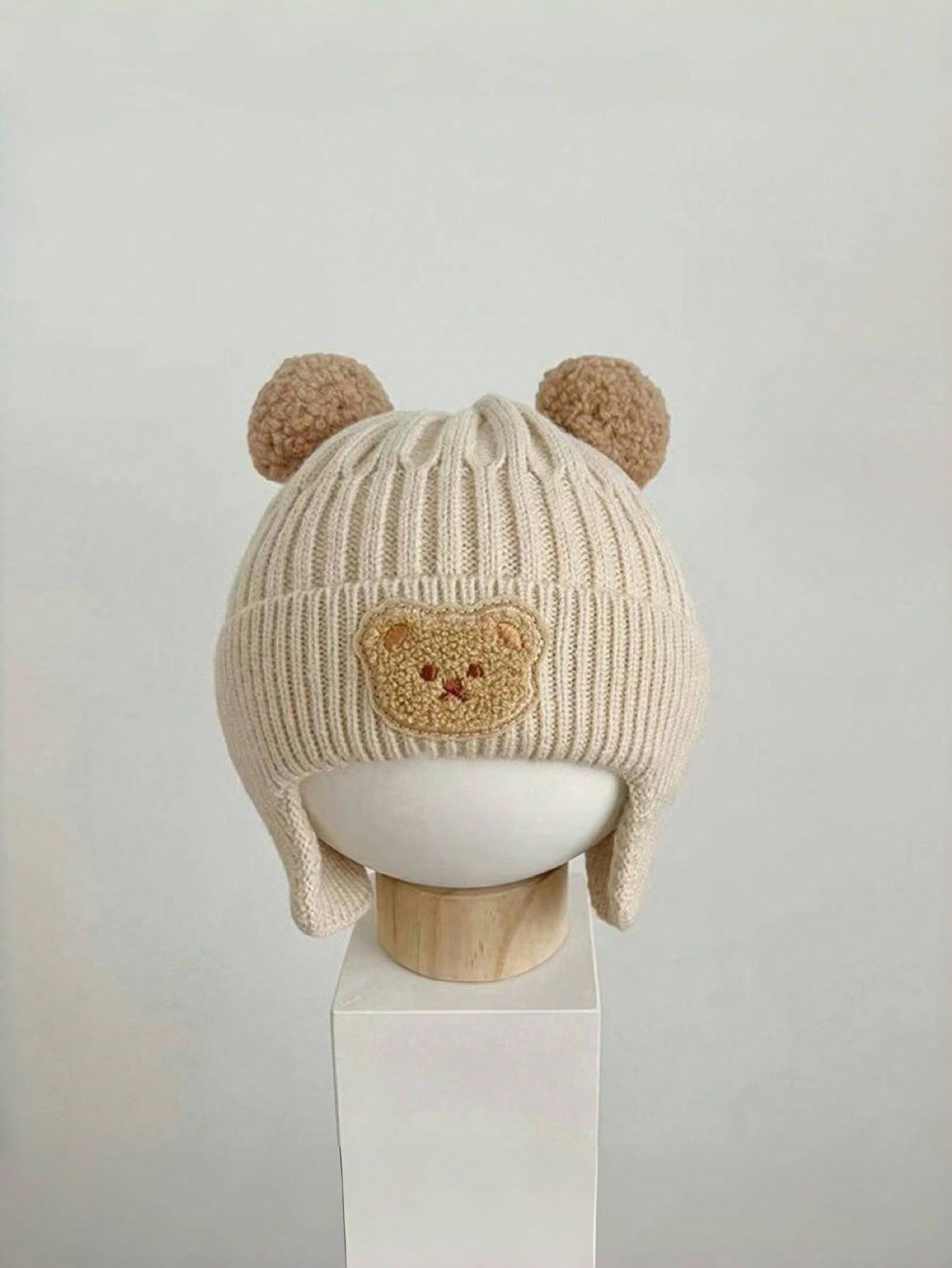 1pc Newborn Knitted Hat, Fleece Lined, Warm Winter Baby Hat