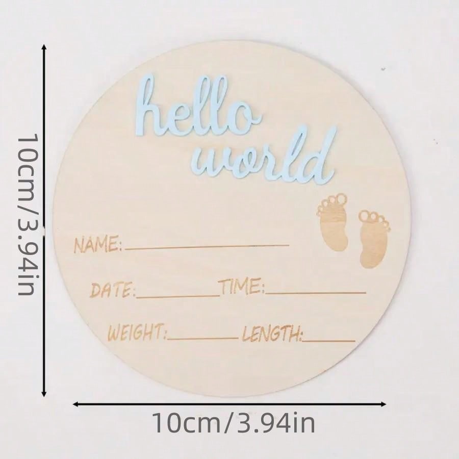 1pc Wooden Milestone Growth Chart, Baby Pregnancy & Birth Record Plaque, Photography Propsbaby Shower Family Decorations Gifts