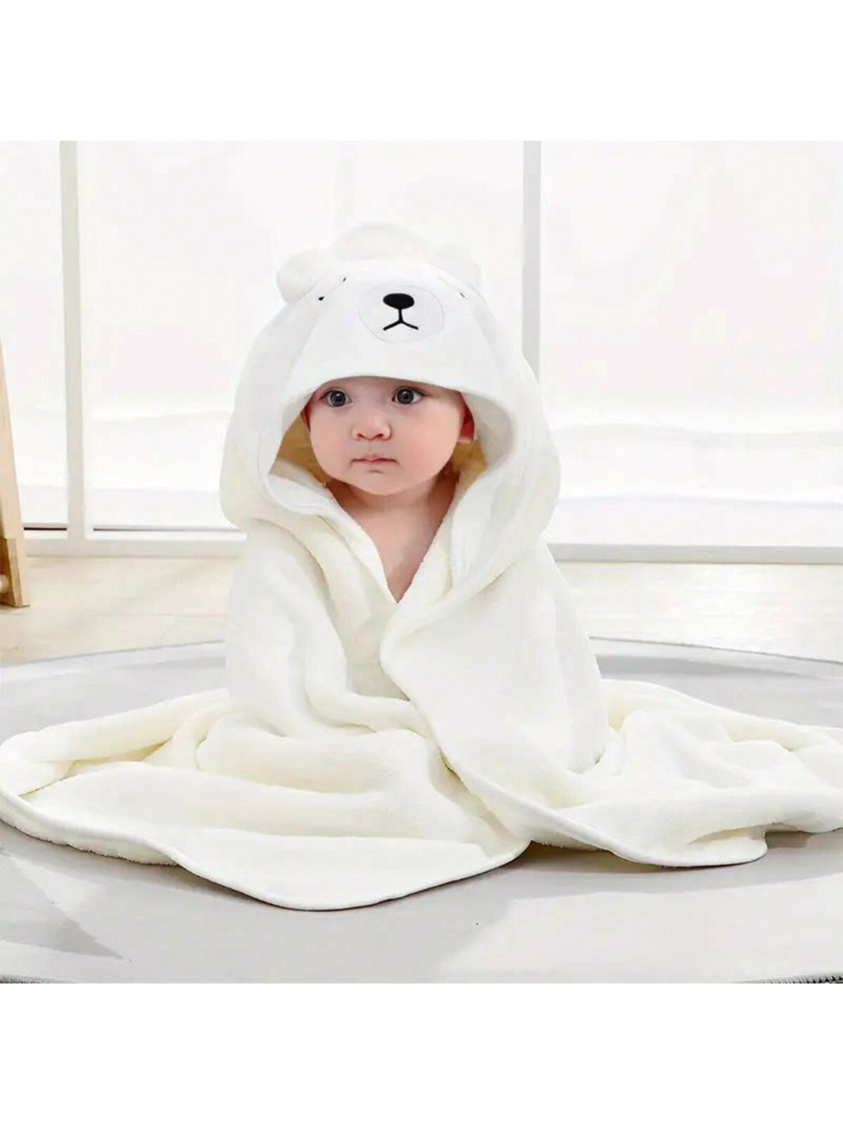 Cartoon Baby Hooded Cloak Poncho Soft Bathing Towel Infant Swaddle Blanket