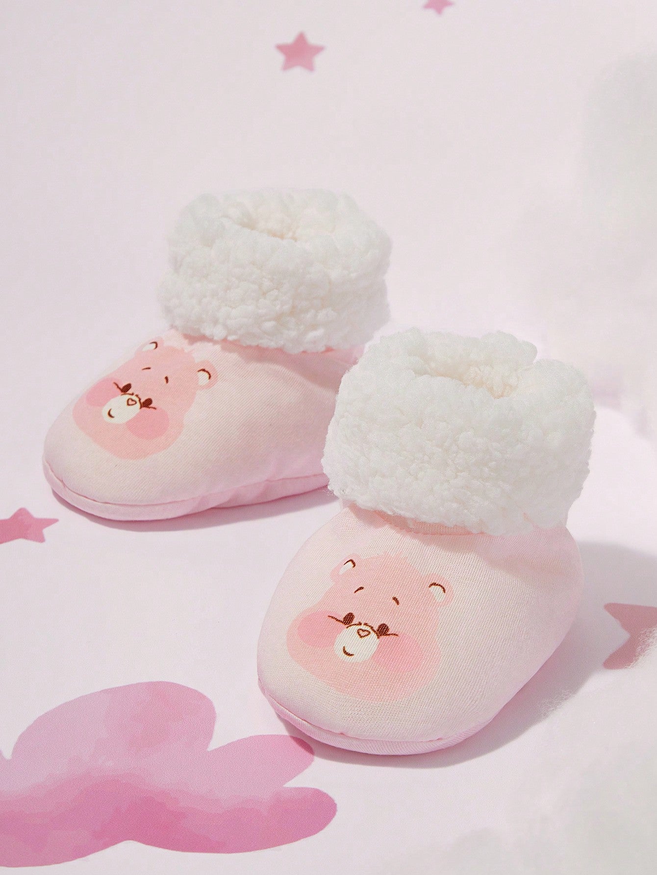 X Care Bears Plush Thick Warm Adorable Cartoon Baby Foot Socks, Fits 0-6M
