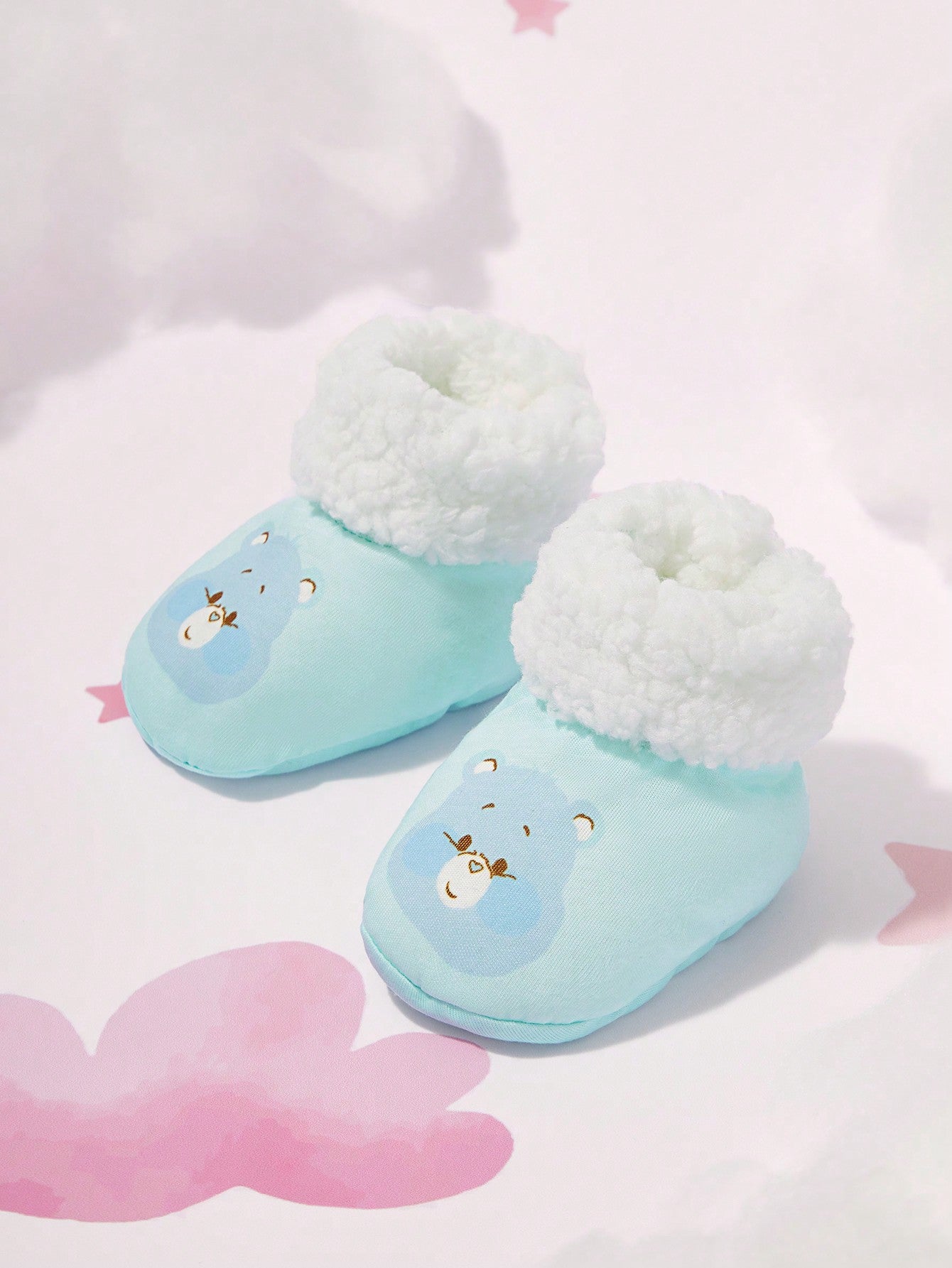 X Care Bears Plush Thick Warm Adorable Cartoon Baby Foot Socks, Fits 0-6M