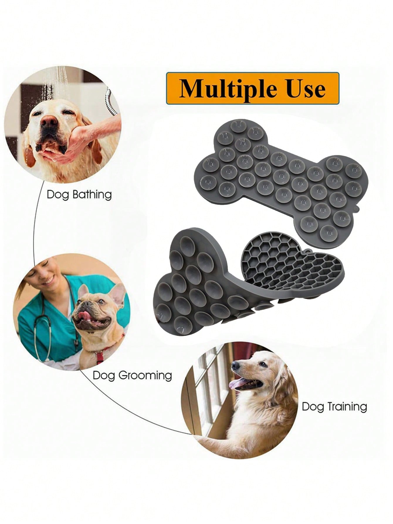 Silicone Pet Lick Mat, Dog/Cat Slow Feeder Bowl Mat
