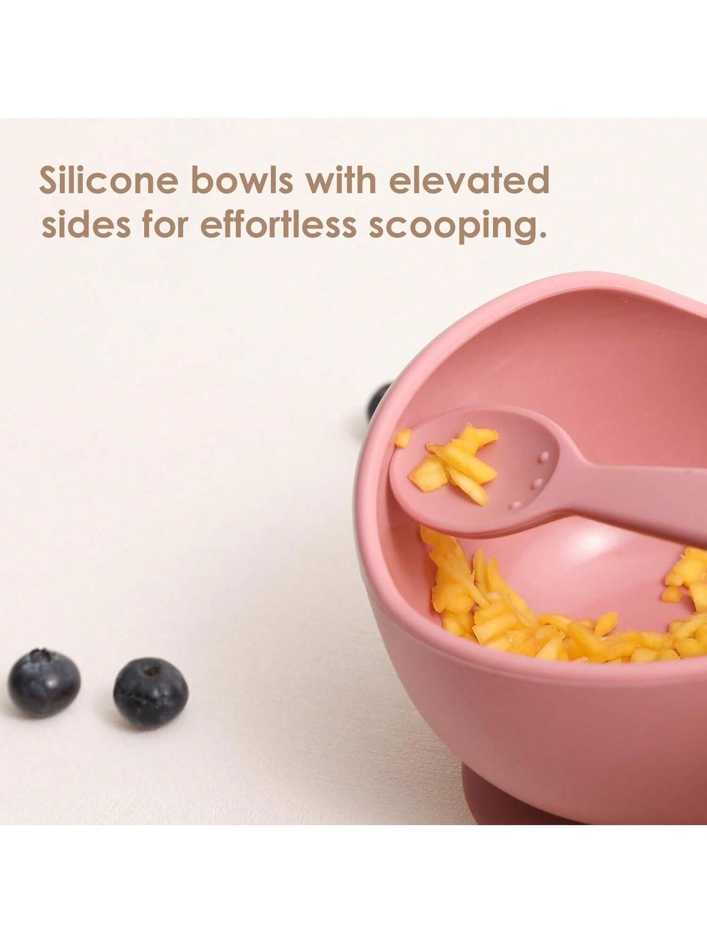3PCS Customized Children's Bowl With Suction Cup, Wooden Handle Fork And Spoon, Children's Tableware,Children's Feeding Utensils,First Stage Self Feeding Utensils, Silicone,Christmas Giftbaby Shower Family Decorations Gifts