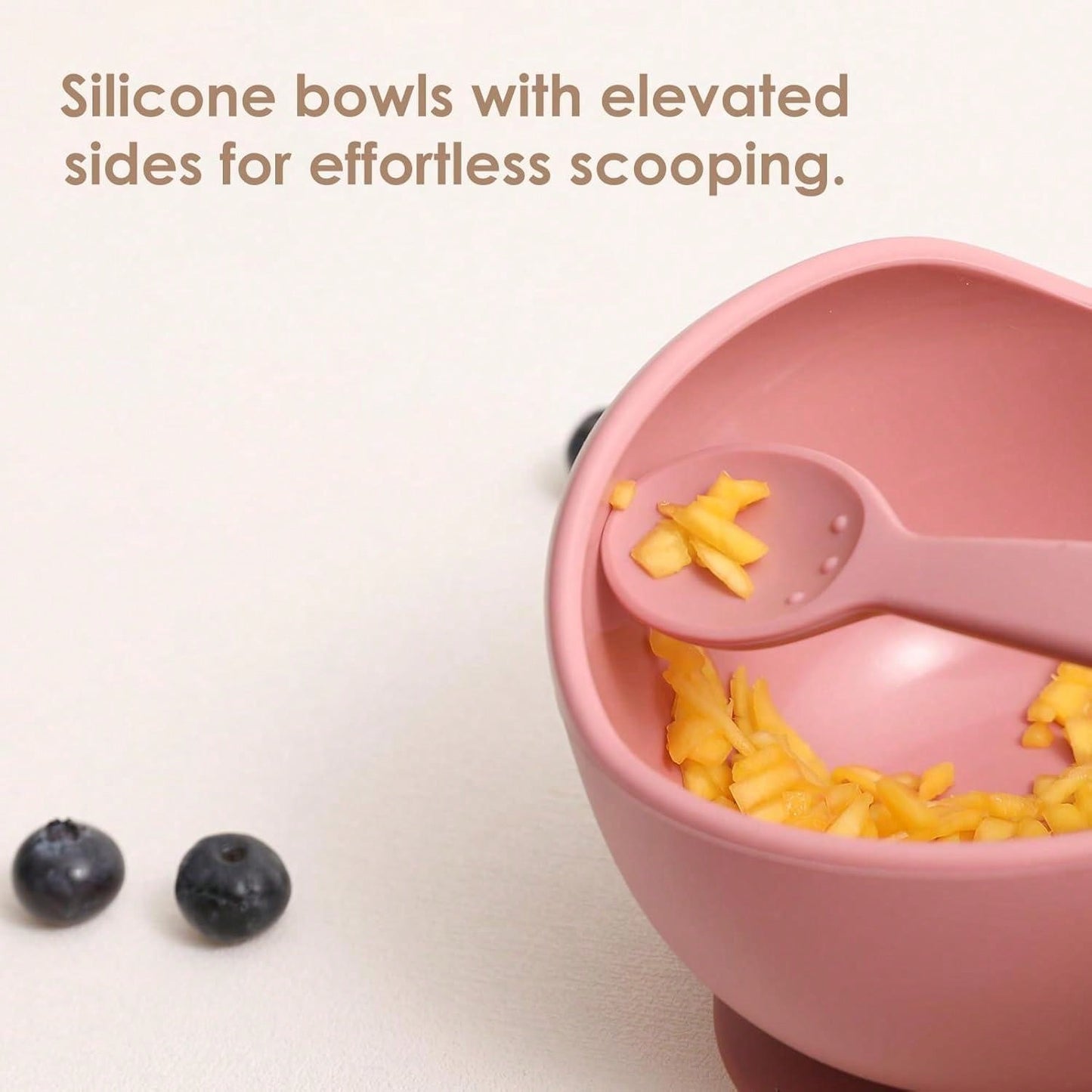 3PCS Customized Children's Bowl With Suction Cup, Wooden Handle Fork And Spoon, Children's Tableware,Children's Feeding Utensils,First Stage Self Feeding Utensils, Silicone,Christmas Giftbaby Shower Family Decorations Gifts