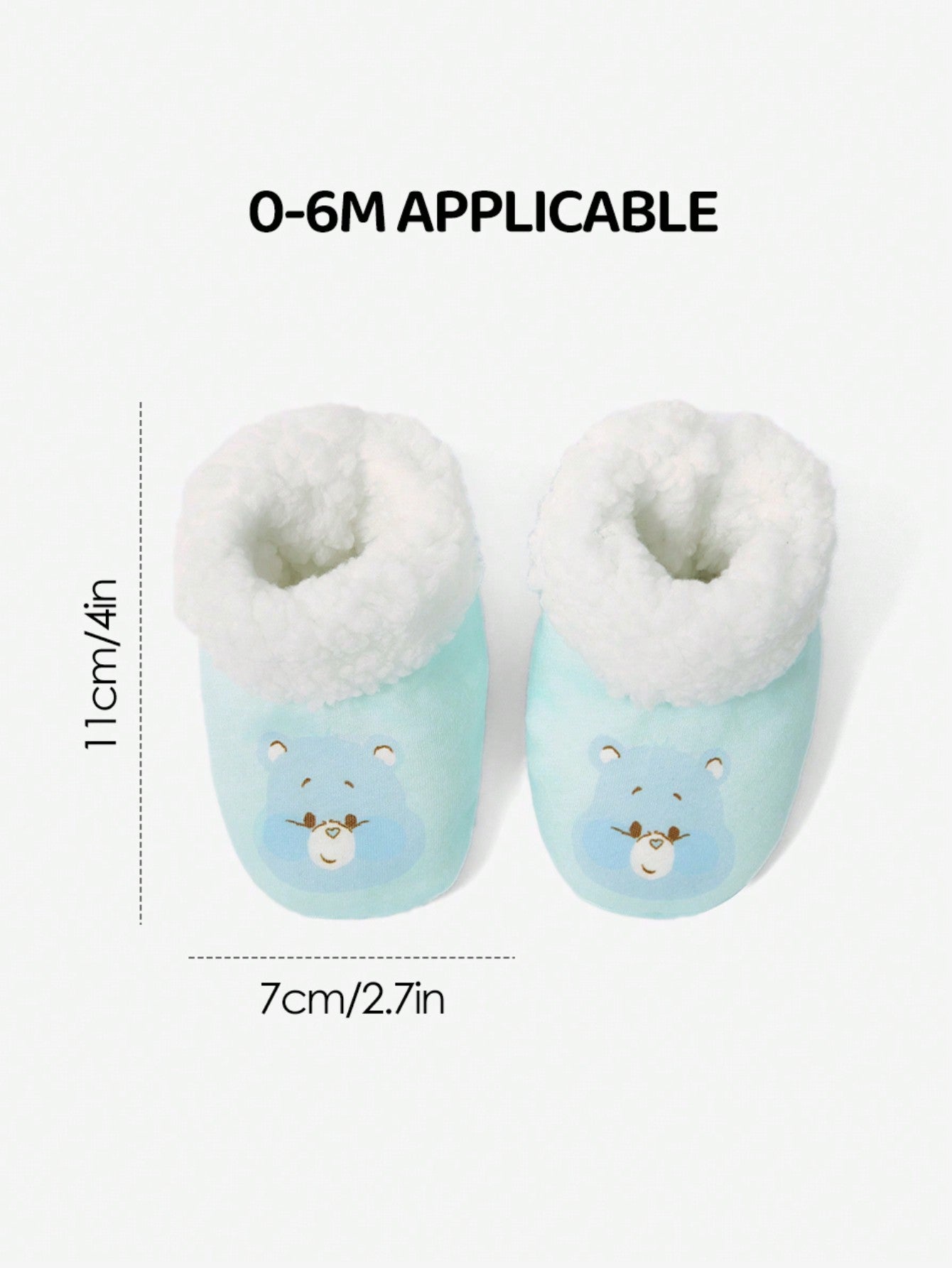 X Care Bears Plush Thick Warm Adorable Cartoon Baby Foot Socks, Fits 0-6M