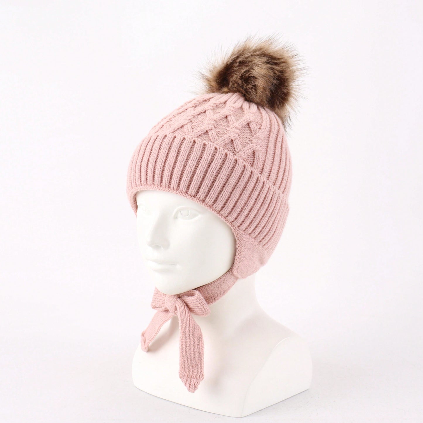 Baby Toddler Warm Earflap Beanie Kids Boys Girls Winter Fleece Lined Knitted Hat