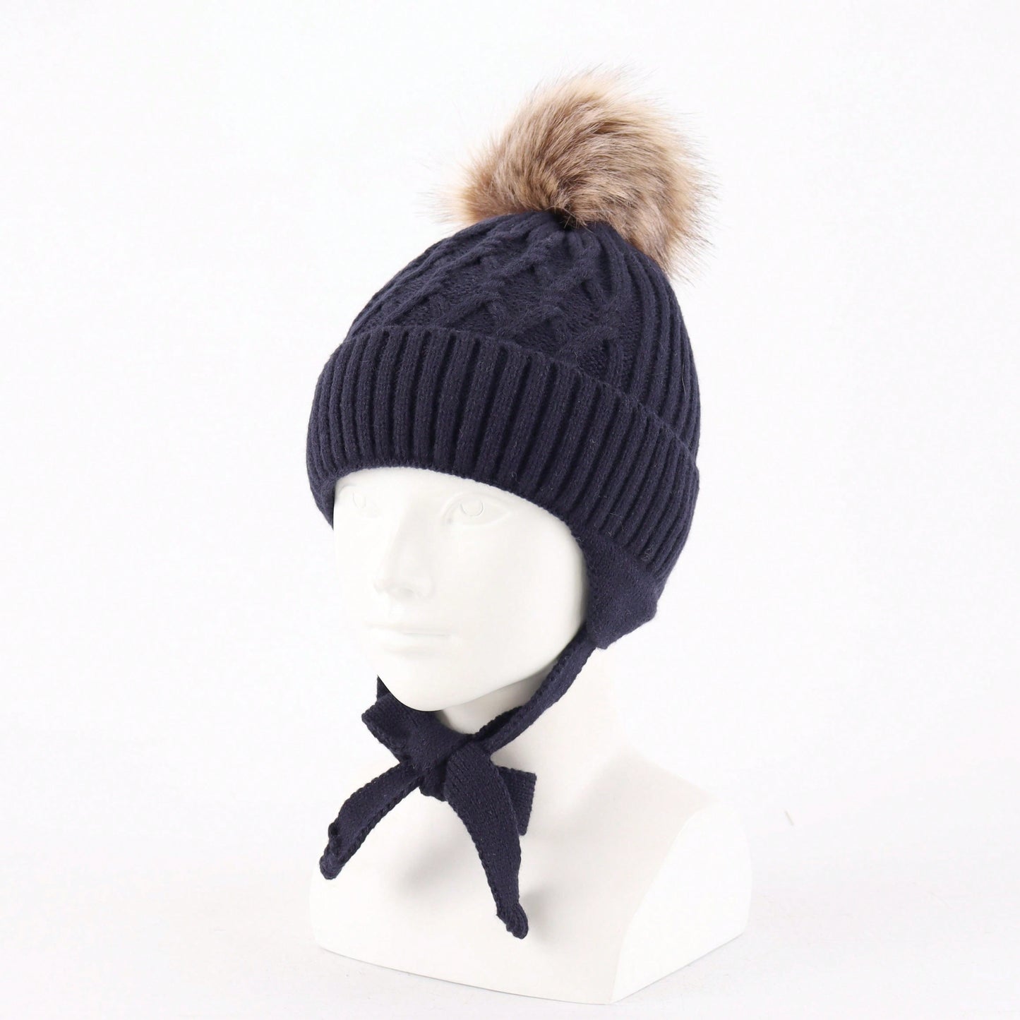Baby Toddler Warm Earflap Beanie Kids Boys Girls Winter Fleece Lined Knitted Hat