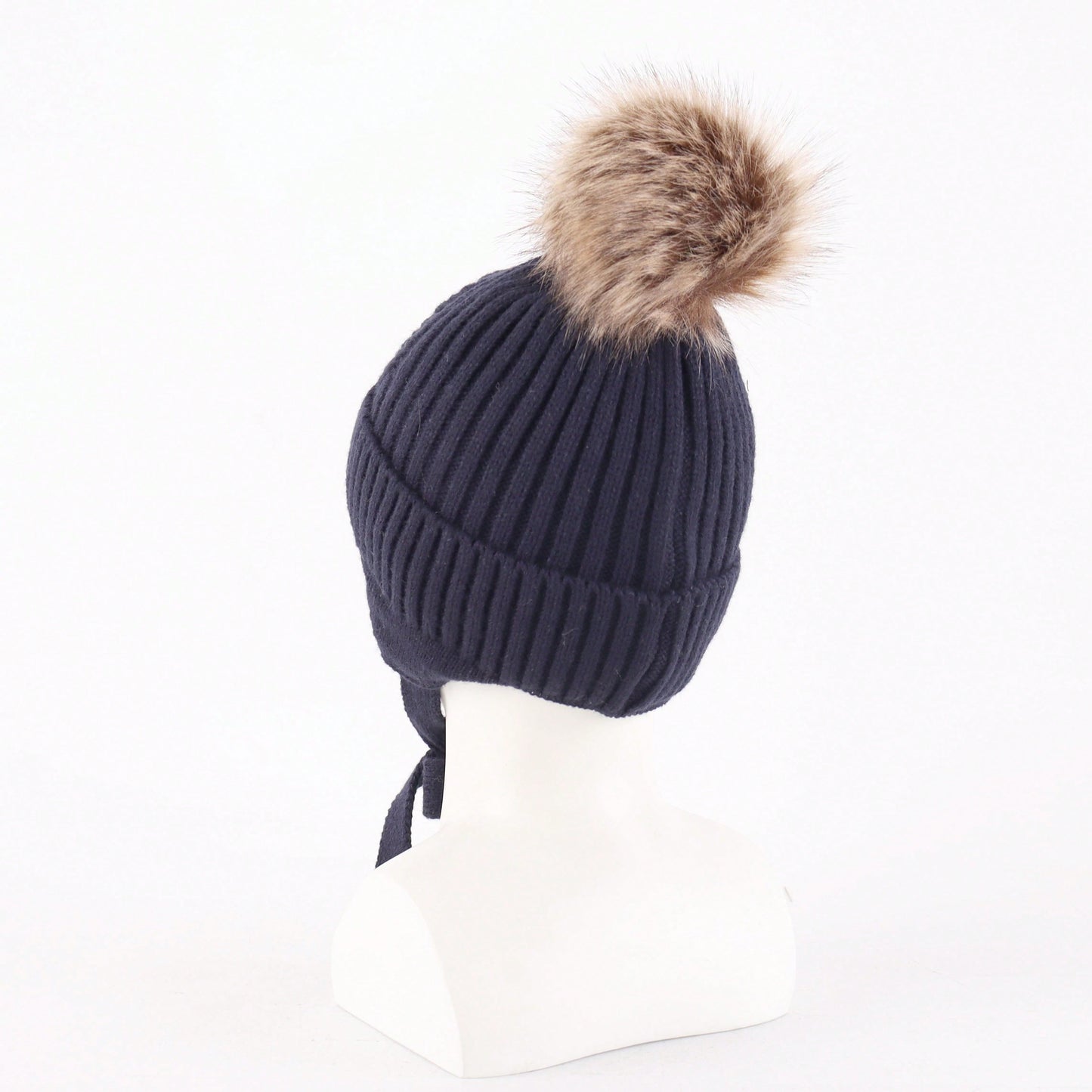 Baby Toddler Warm Earflap Beanie Kids Boys Girls Winter Fleece Lined Knitted Hat