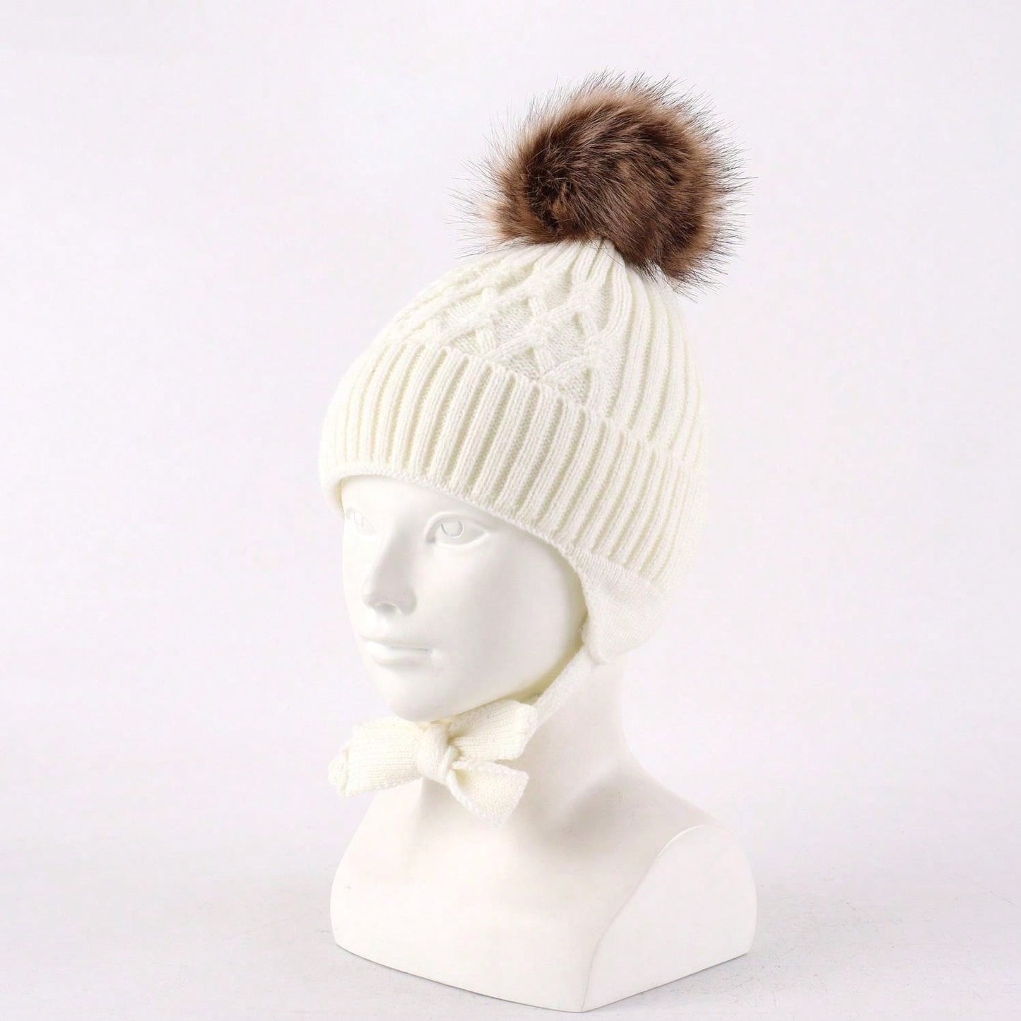 Baby Toddler Warm Earflap Beanie Kids Boys Girls Winter Fleece Lined Knitted Hat