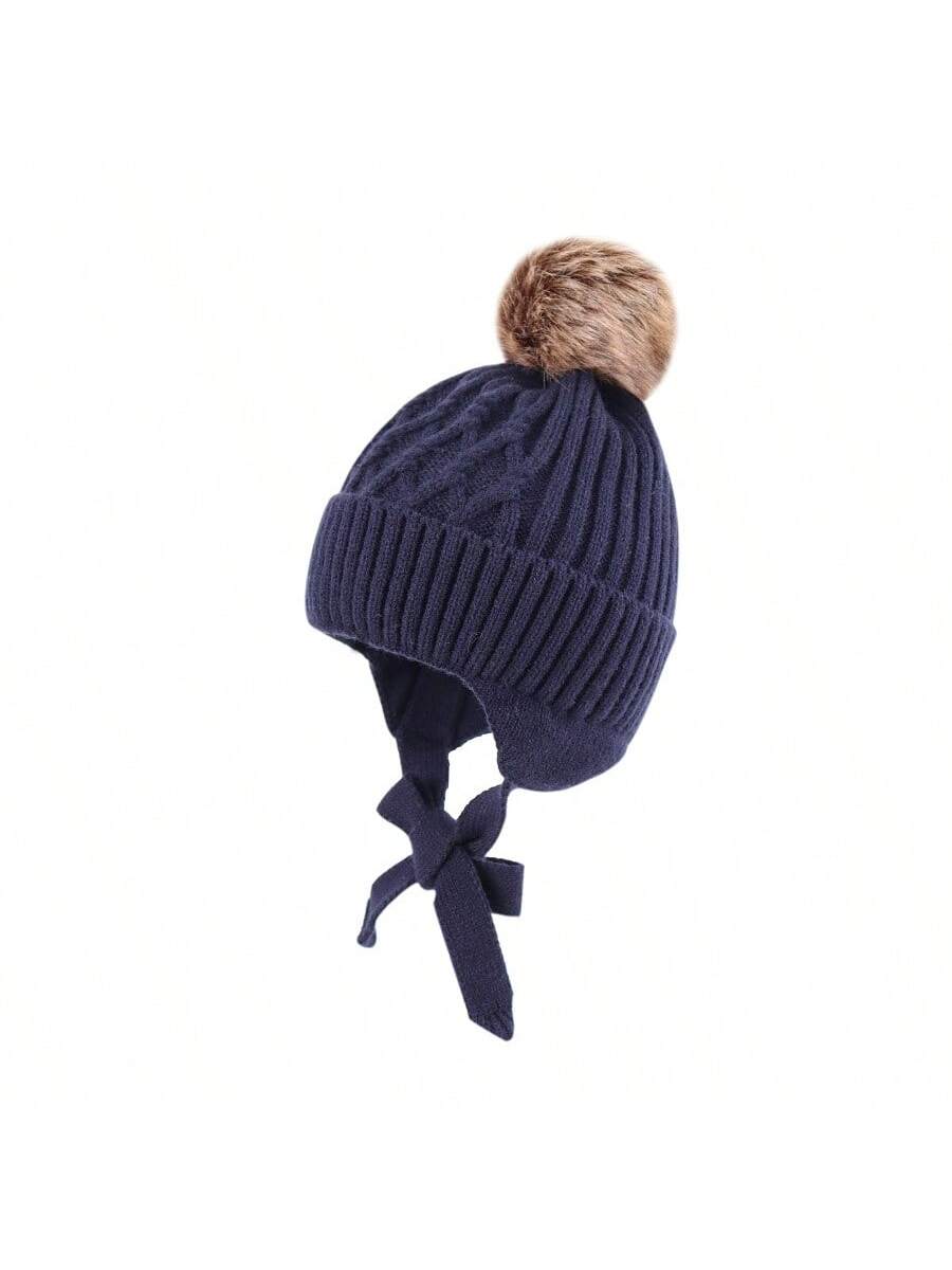 Baby Toddler Warm Earflap Beanie Kids Boys Girls Winter Fleece Lined Knitted Hat