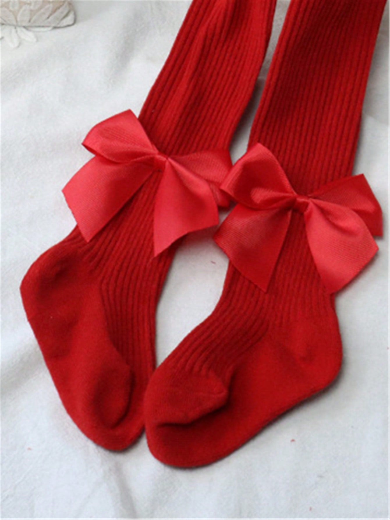 Baby Solid Christmas Tights Soft Stripe Children Girls Red Pantyhose Leggings Kids Infant New Year Gifts Tights For 0-3Years