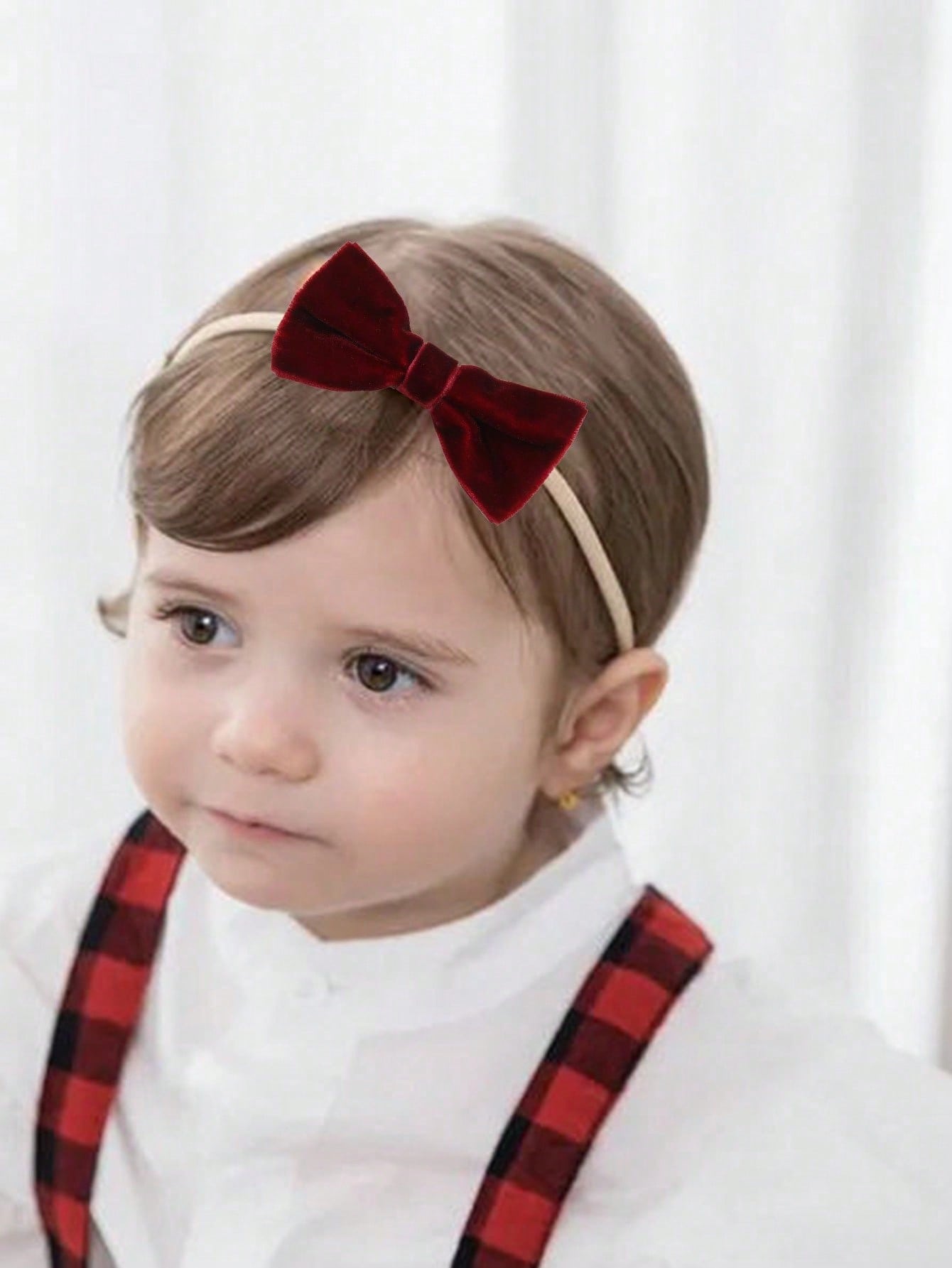 3pcs Velvet Bow Headband For Baby Girls Dark Green Black Hair Bow Headband Soft Stretchy Nylon Hairband Fall Winter Plain Bow Headband Kids Baby Hair Accessories