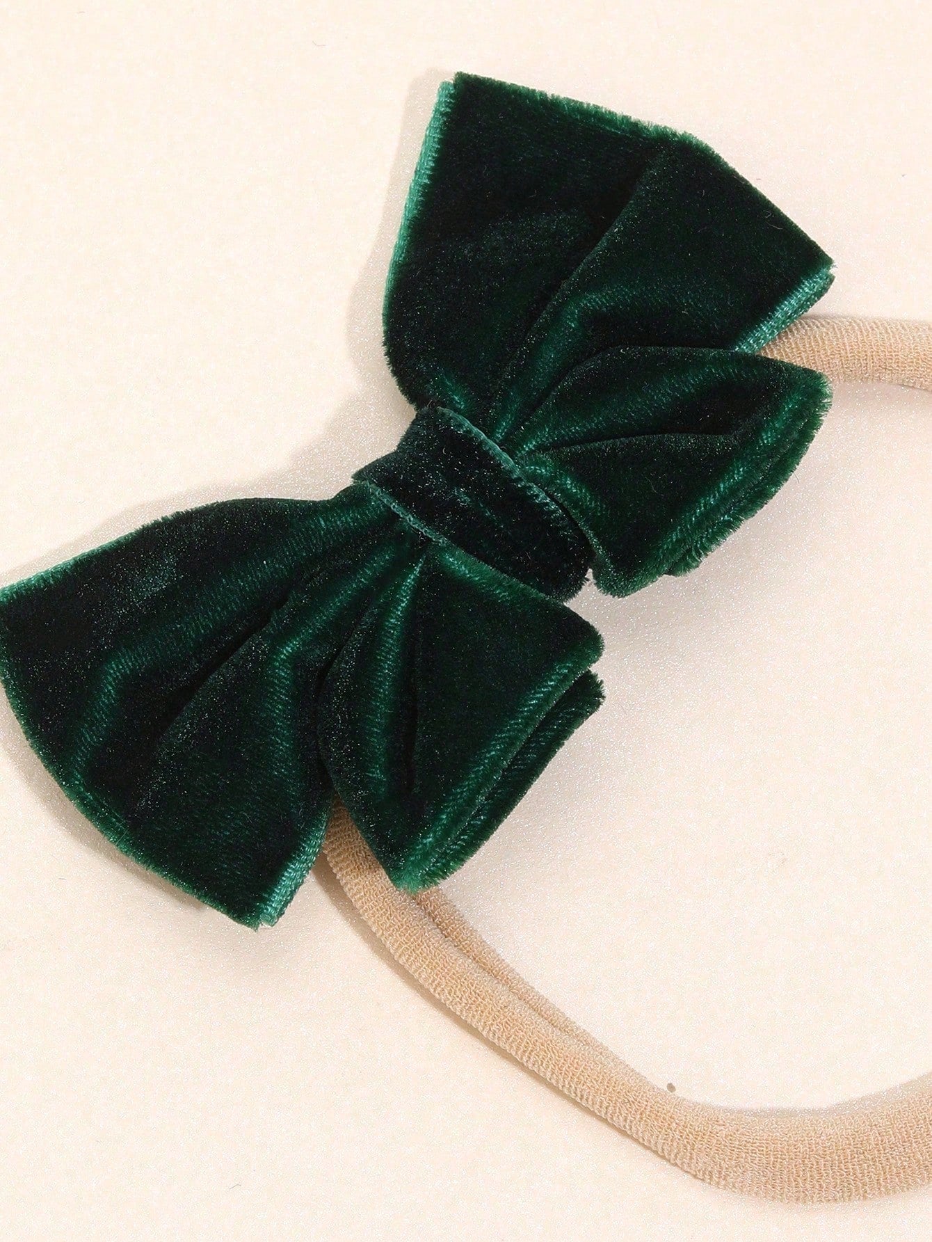3pcs Velvet Bow Headband For Baby Girls Dark Green Black Hair Bow Headband Soft Stretchy Nylon Hairband Fall Winter Plain Bow Headband Kids Baby Hair Accessories