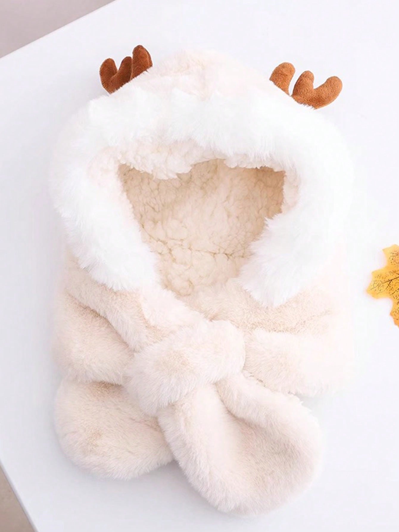 New Winter Deer Antler Hat, Cute Deer Antler Design, Hat And Scarf Integrated Set, Suitable For Autumn & Winter Everyday Wear, Deer Antlers Are Popular In Halloween And Christmas, Thickened And Warm Infant Hat, Windproof Fuzzy Hat For Boys And Girls