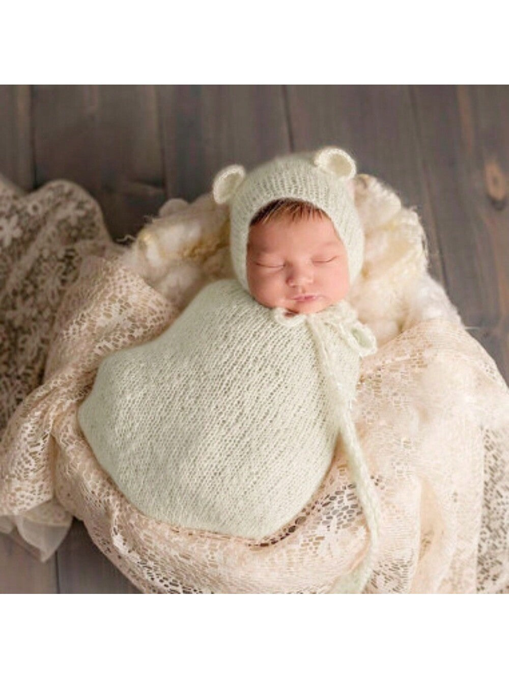2pcs/Set Newborn Photography Outfit Baby Sleeping Bag Cap Set Wool Mohair Hand Crocheted Romper Jumpsuit Hat Baby Boy Girl Costume Baby Photoshoot Propsbaby Shower Family Decorations Gifts