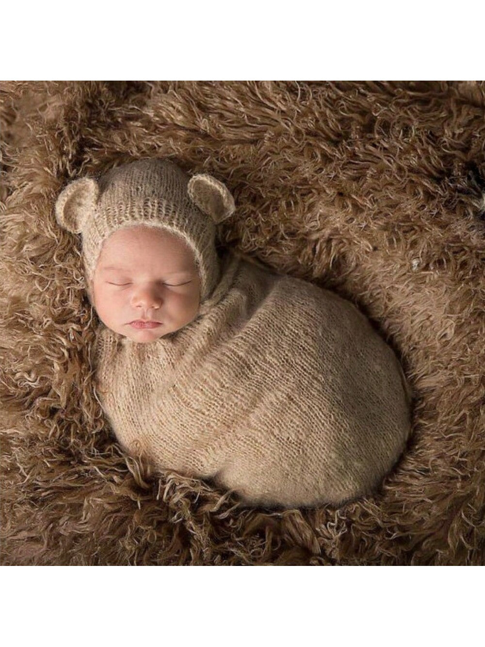 2pcs/Set Newborn Photography Outfit Baby Sleeping Bag Cap Set Wool Mohair Hand Crocheted Romper Jumpsuit Hat Baby Boy Girl Costume Baby Photoshoot Propsbaby Shower Family Decorations Gifts