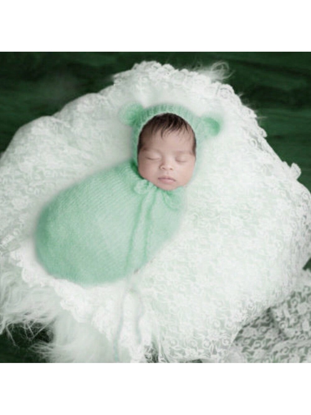2pcs/Set Newborn Photography Outfit Baby Sleeping Bag Cap Set Wool Mohair Hand Crocheted Romper Jumpsuit Hat Baby Boy Girl Costume Baby Photoshoot Propsbaby Shower Family Decorations Gifts