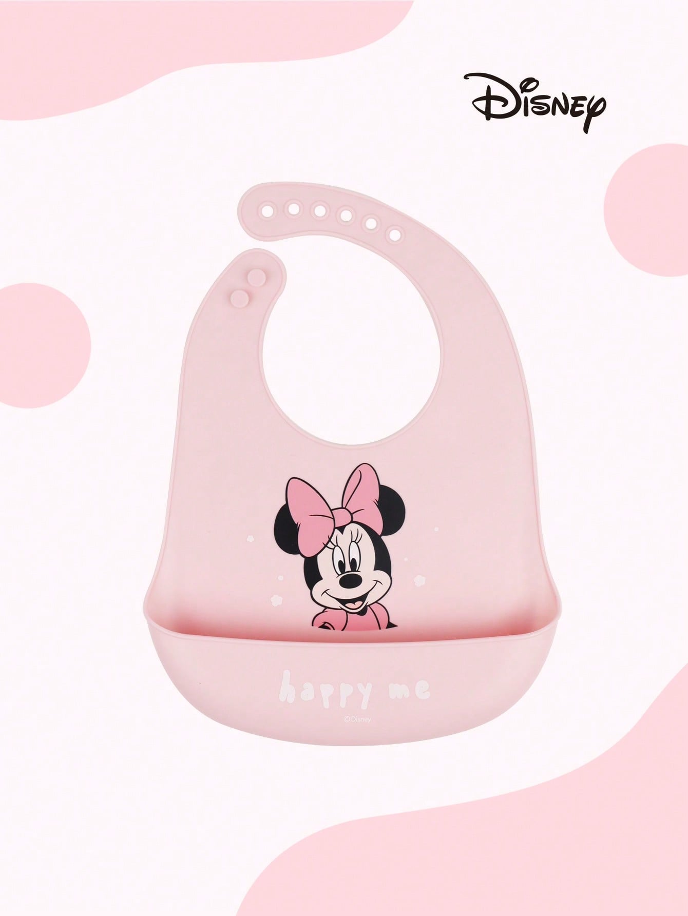 Disney 1pc Disney Mickey Mouse Fashion Silicone Bib With 3 Adjustable Sizes, Large Size For Daily Use