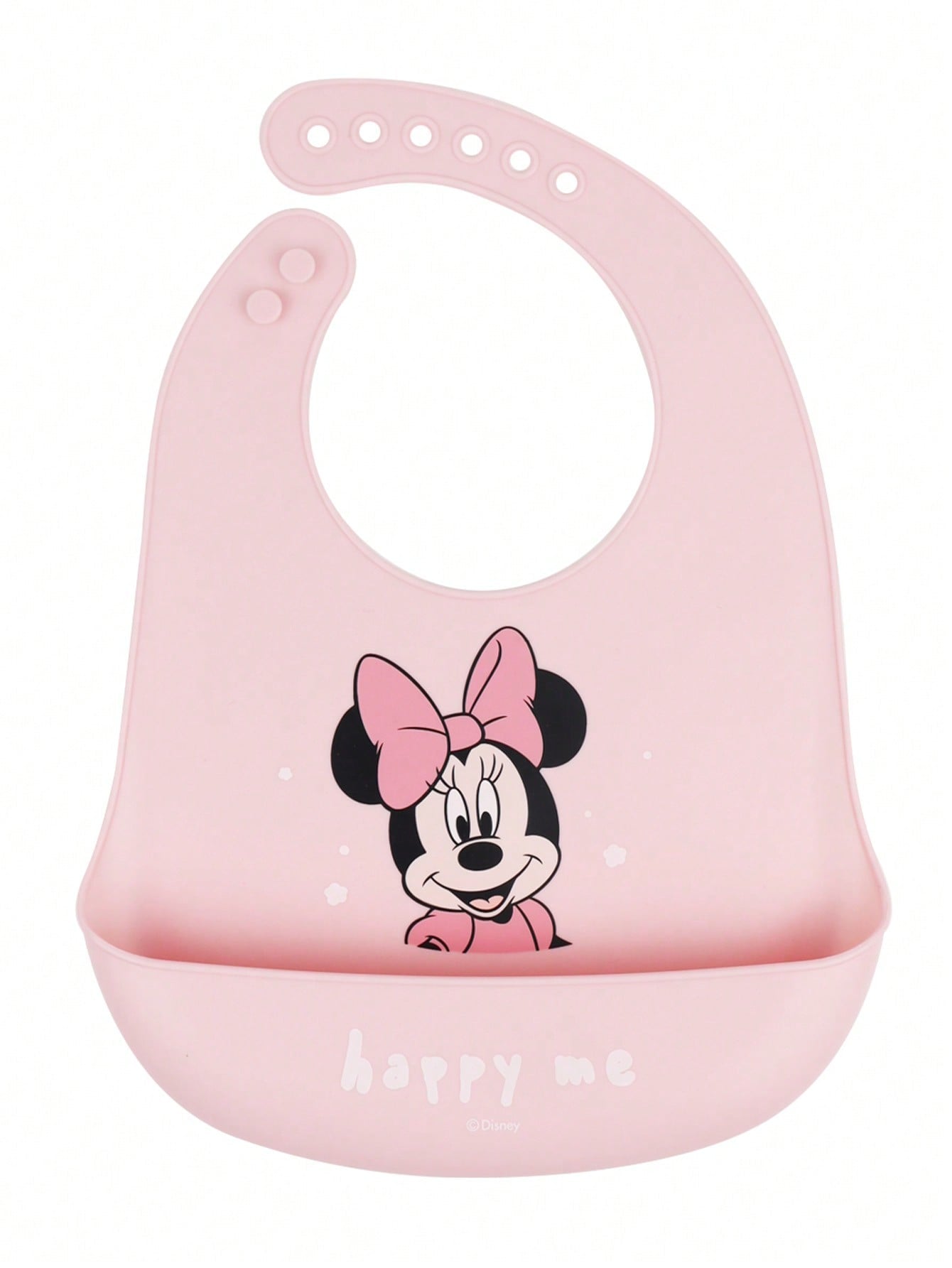 Disney 1pc Disney Mickey Mouse Fashion Silicone Bib With 3 Adjustable Sizes, Large Size For Daily Use