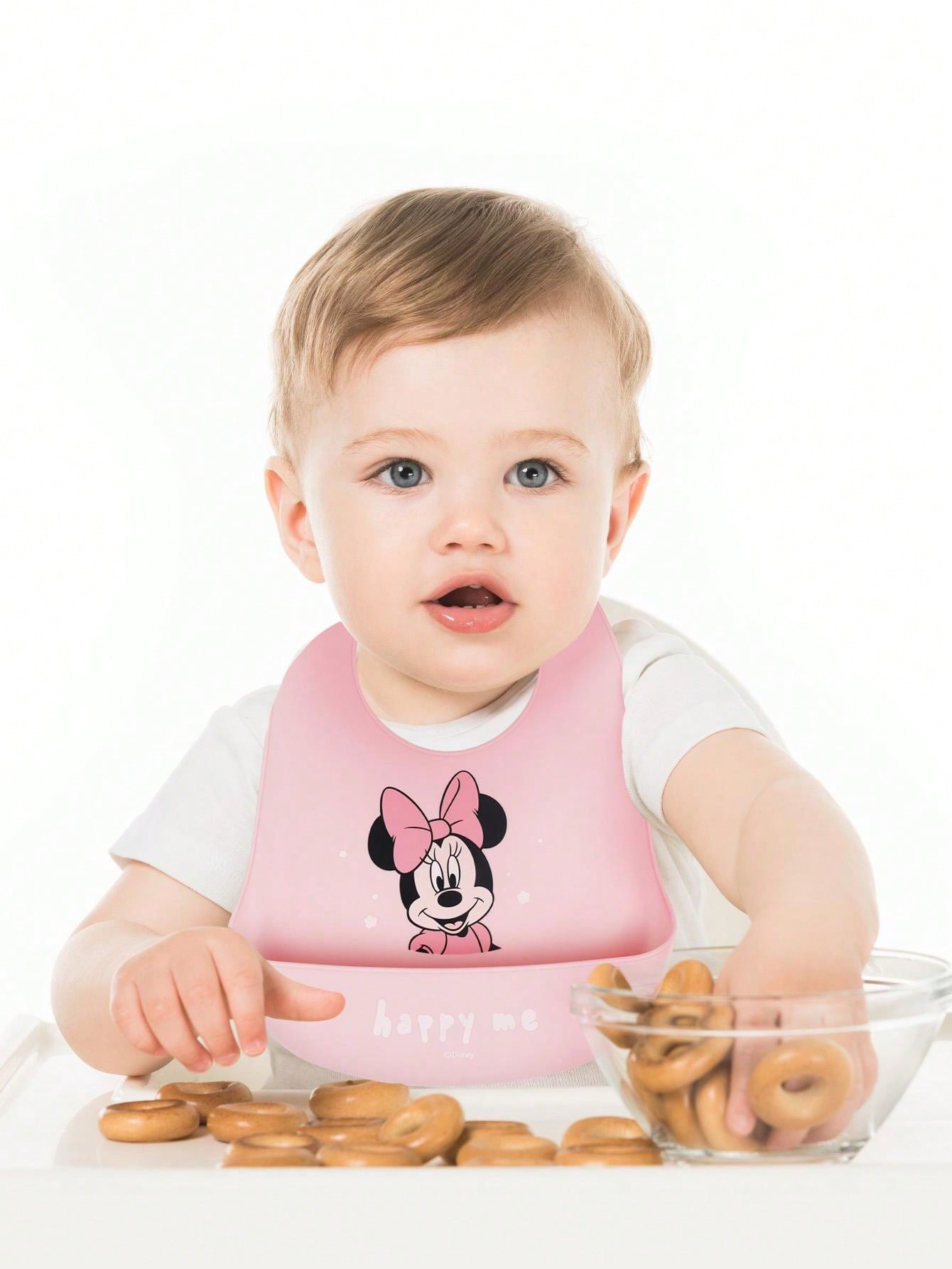 Disney 1pc Disney Mickey Mouse Fashion Silicone Bib With 3 Adjustable Sizes, Large Size For Daily Use