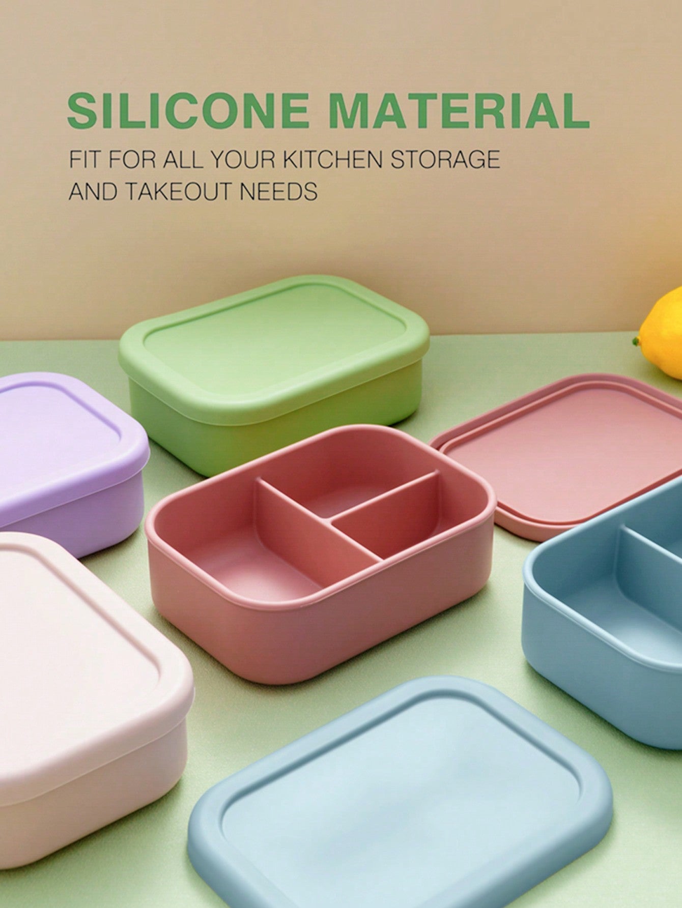 1pc Personalized Customization Name Baby Silicone Food Storage Box Custom Baby Tableware Three-Compartment Dinner Platebaby Shower Family Decorations Giftswinter Christmas Eve Gifts Back To School Winter Gift Ideas Boy Girl Valentine's Day