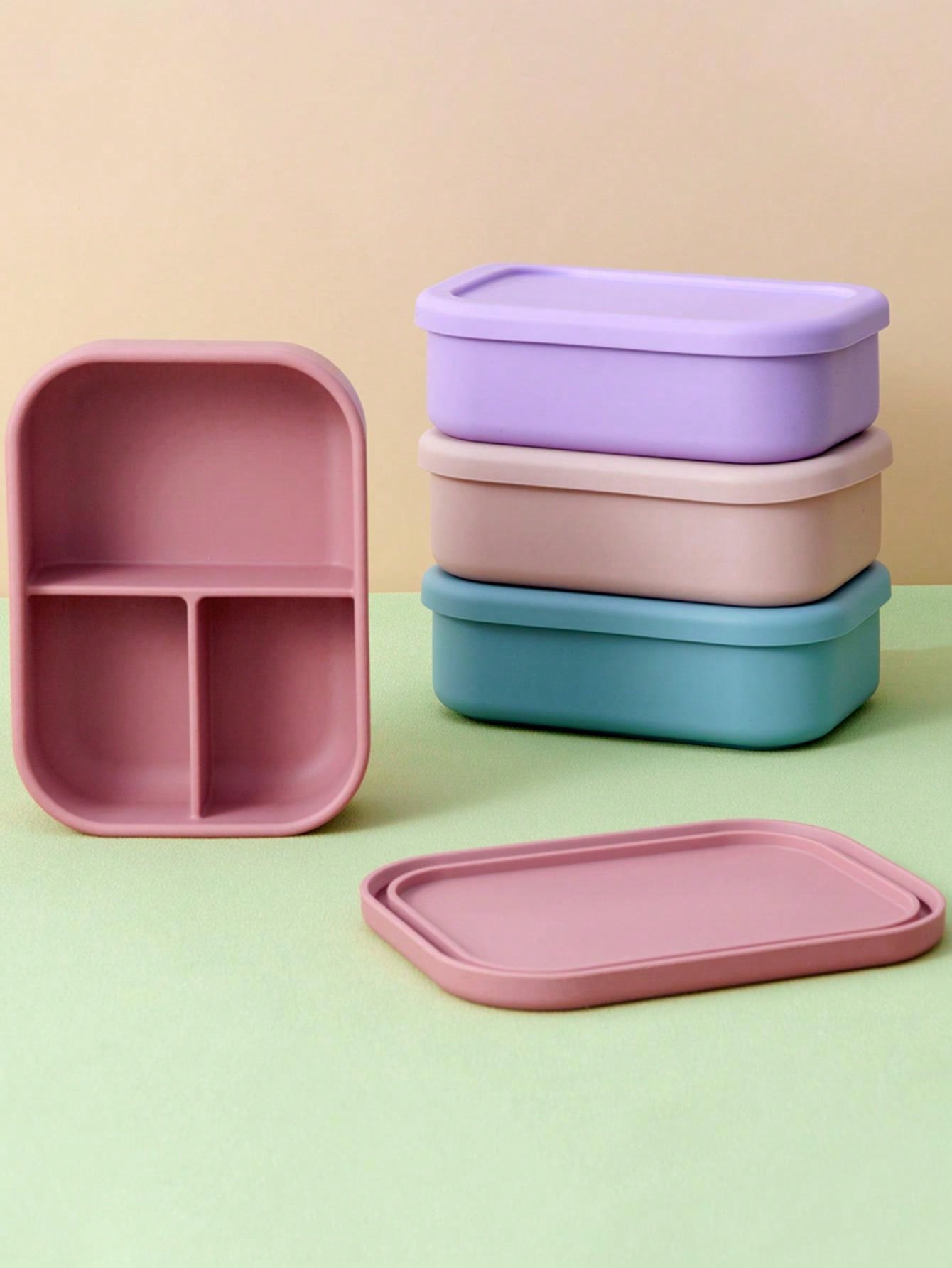 1pc Personalized Customization Name Baby Silicone Food Storage Box Custom Baby Tableware Three-Compartment Dinner Platebaby Shower Family Decorations Giftswinter Christmas Eve Gifts Back To School Winter Gift Ideas Boy Girl Valentine's Day
