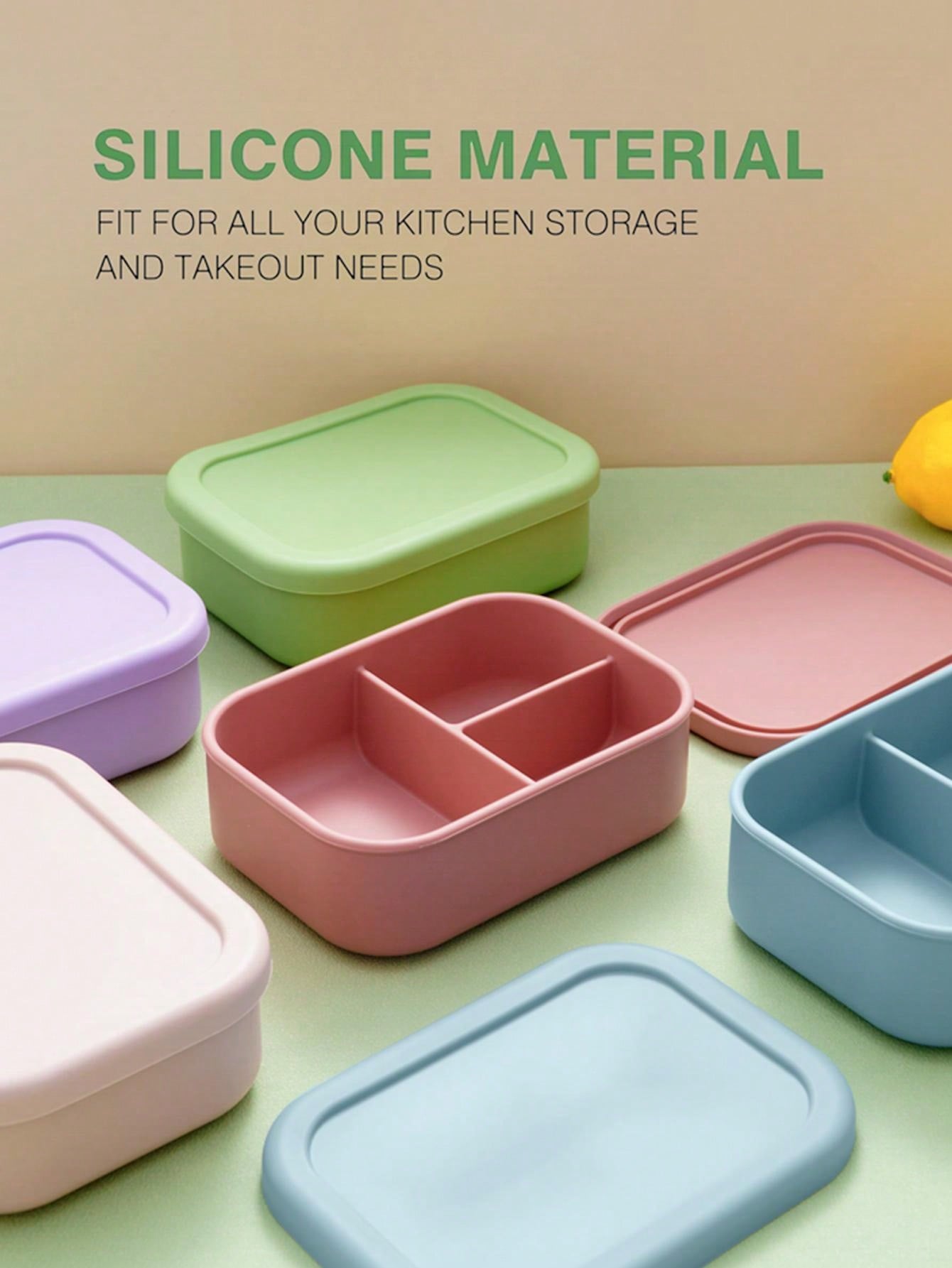 1pc Personalized Customization Name Baby Silicone Food Storage Box Custom Baby Tableware Three-Compartment Dinner Platebaby Shower Family Decorations Giftswinter Christmas Eve Gifts Back To School Winter Gift Ideas Boy Girl Valentine's Day