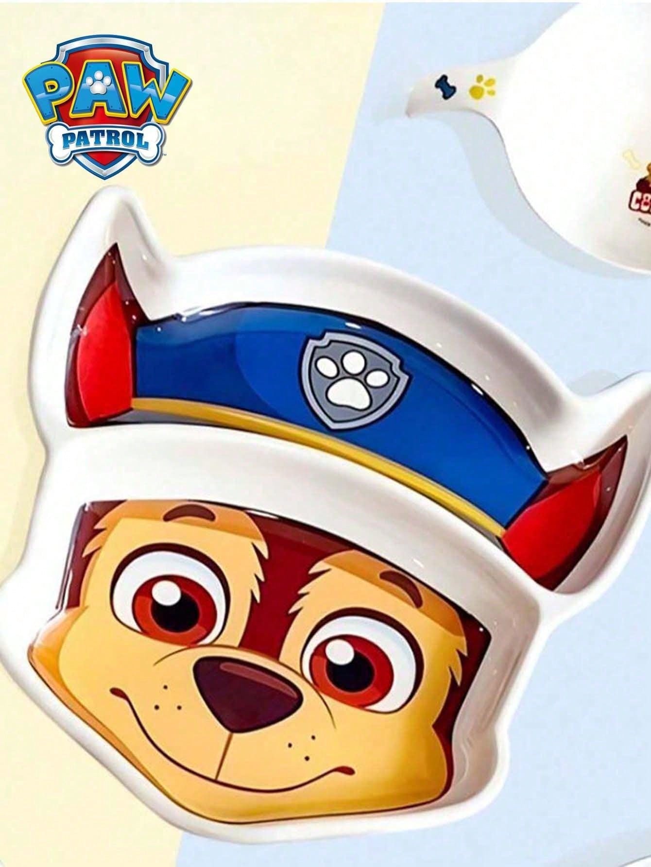 Nickelodeon 1PC Paw Patrol Officially Licensed Cute Cartoon Pattern Chase Skye High-Color Household Tableware Fall-Resistant Anti-Scald Eating Bowl Salad Fruit Snacks Creative Dinner Plate