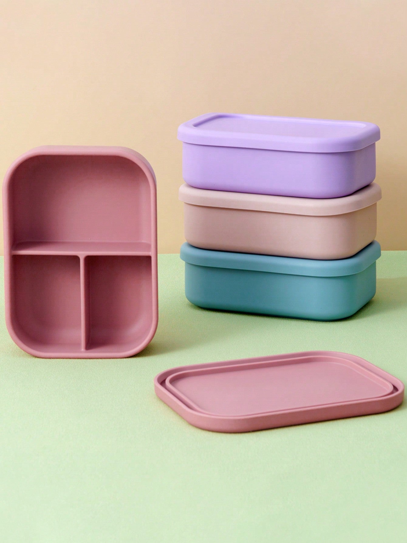 1pc Personalized Customization Name Baby Silicone Food Storage Box Custom Baby Tableware Three-Compartment Dinner Platebaby Shower Family Decorations Giftswinter Christmas Eve Gifts Back To School Winter Gift Ideas Boy Girl Valentine's Day