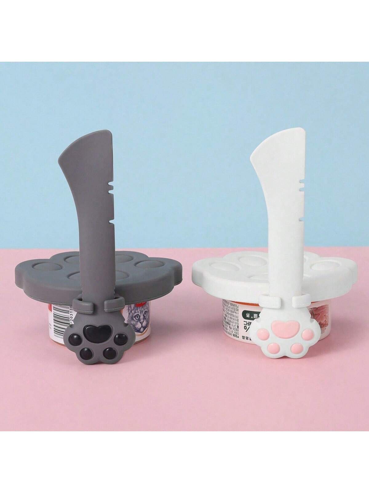 High Quality Pet Silicone Can Lid & Multi-Function Feeding Spoon Set – Universal Fit, Leak-Proof, Easy To Clean, Odor-Resistant, And Includes Can Opener Feature