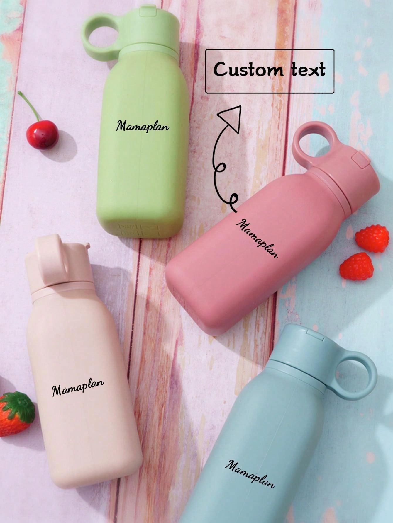 1pc Personalized Customization Name Baby Silicone Sports Cup Custom Baby Tableware Solid Color Baby Water Bottle Kids Flip Lid Cup Leakproof Baby Sippy Cupsbaby Shower Family Decorations Gifts