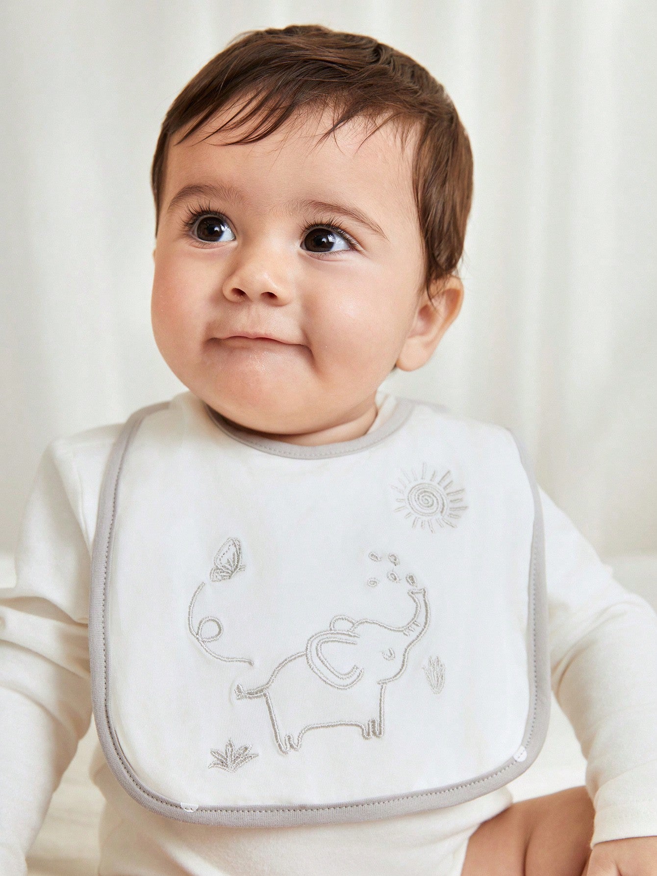 Cozy Pixies Cozy Cub 3pcs/Set Baby Bibs, Gray Elephant Pattern Feeding Bibs, Multi-Use